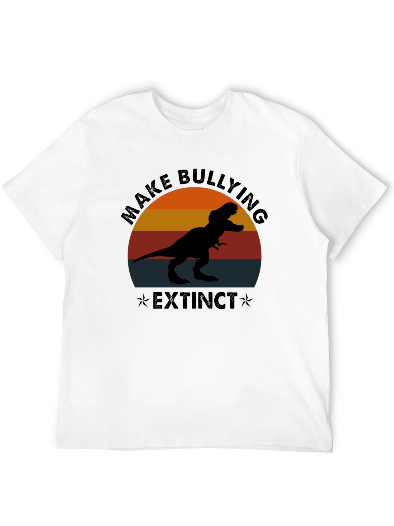 Camiseta Negra Make Bullying Extinct Dinosaurio