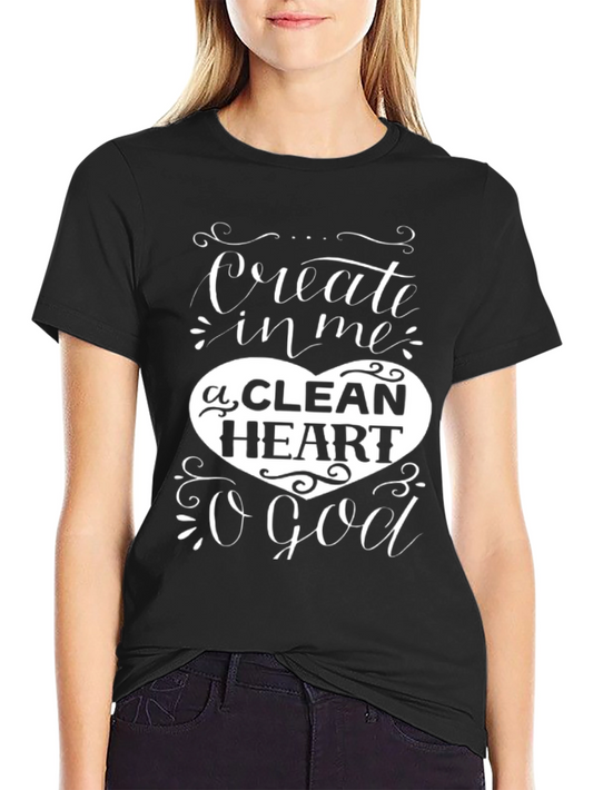 Camiseta Negra con Diseño Inspirador Corazón Limpio