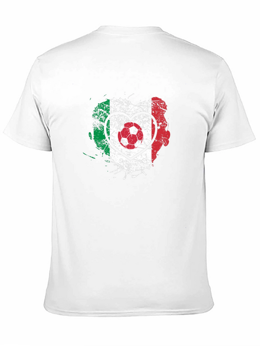 Camiseta Negra con Diseño de Corazón Futbolero Italiano