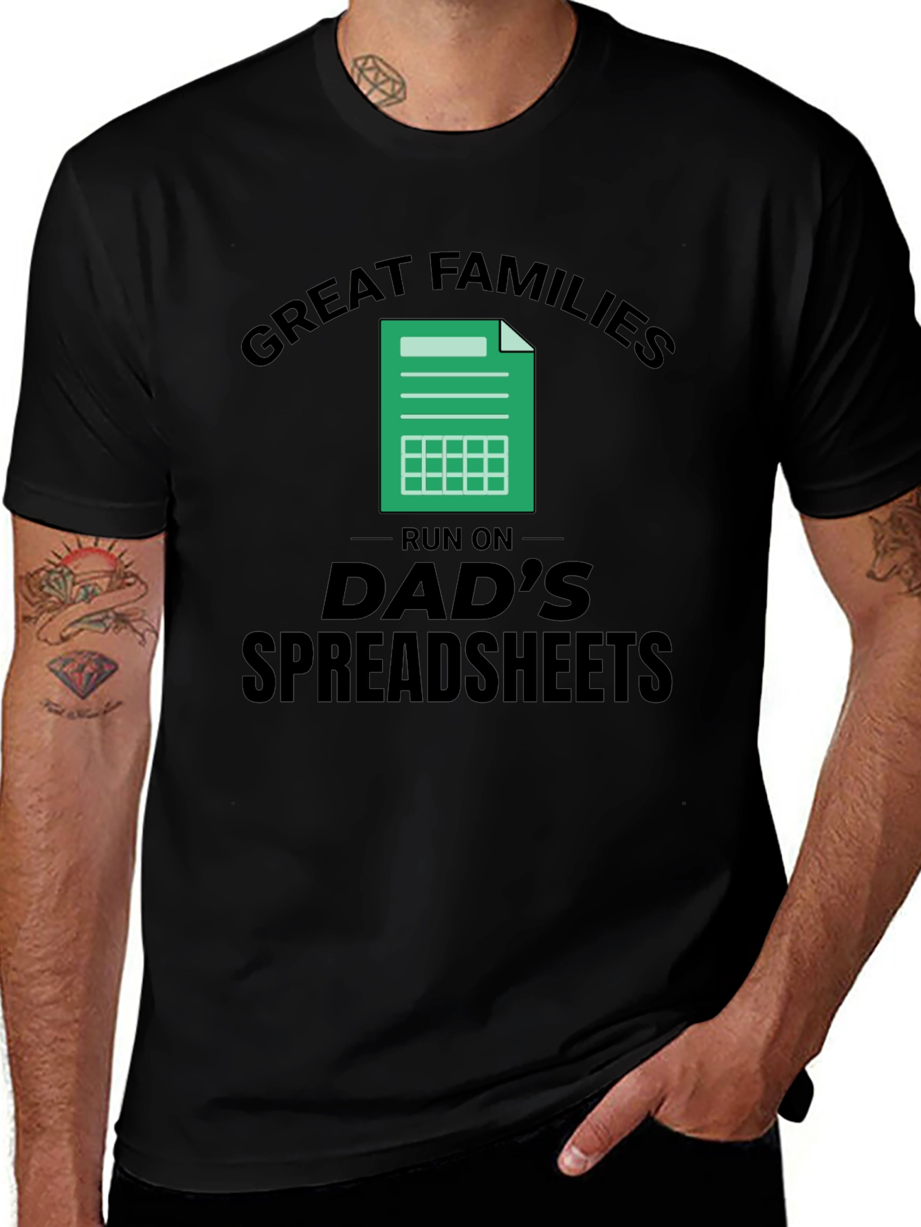 Camiseta Divertida: Grandes Familias Hojas de Cálculo del Papá