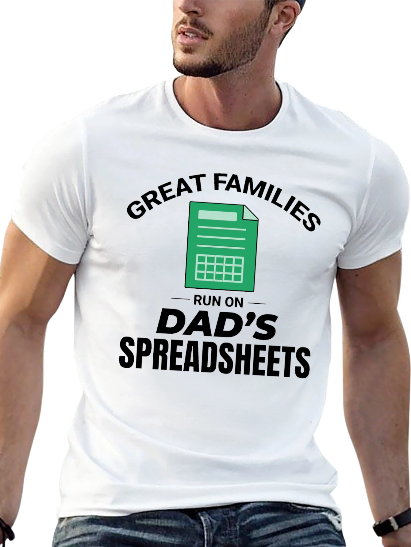 Camiseta Divertida: Grandes Familias Hojas de Cálculo del Papá
