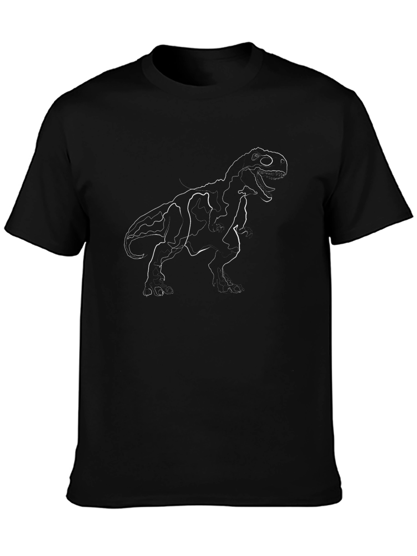 Camiseta Negra con Diseño de Dinosaurio T-Rex