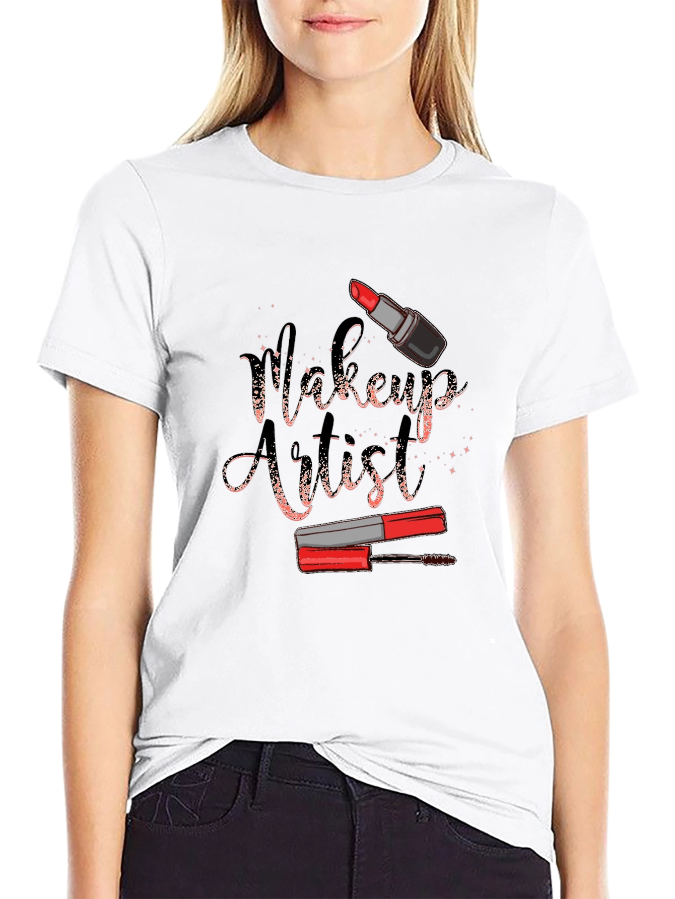 Camiseta Negra Diseño Artista de Maquillaje