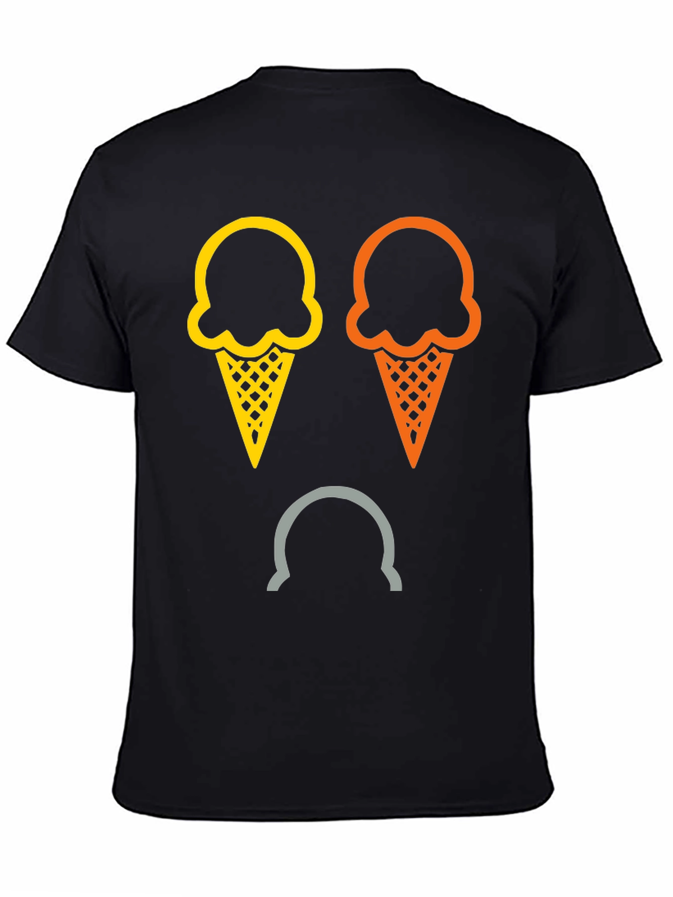Camiseta Negra con Diseño de Helados Tristes