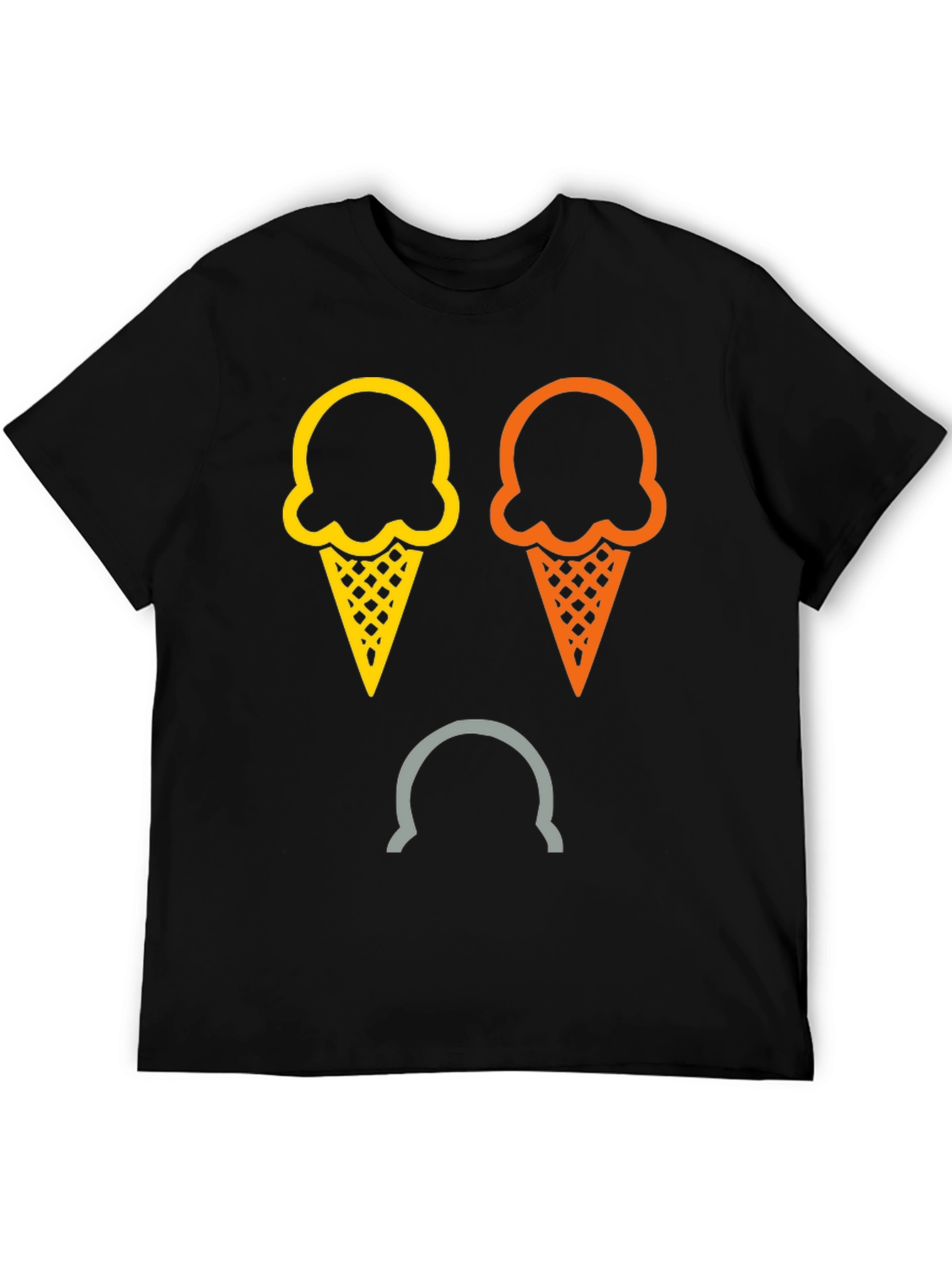 Camiseta Negra con Diseño de Helados Tristes