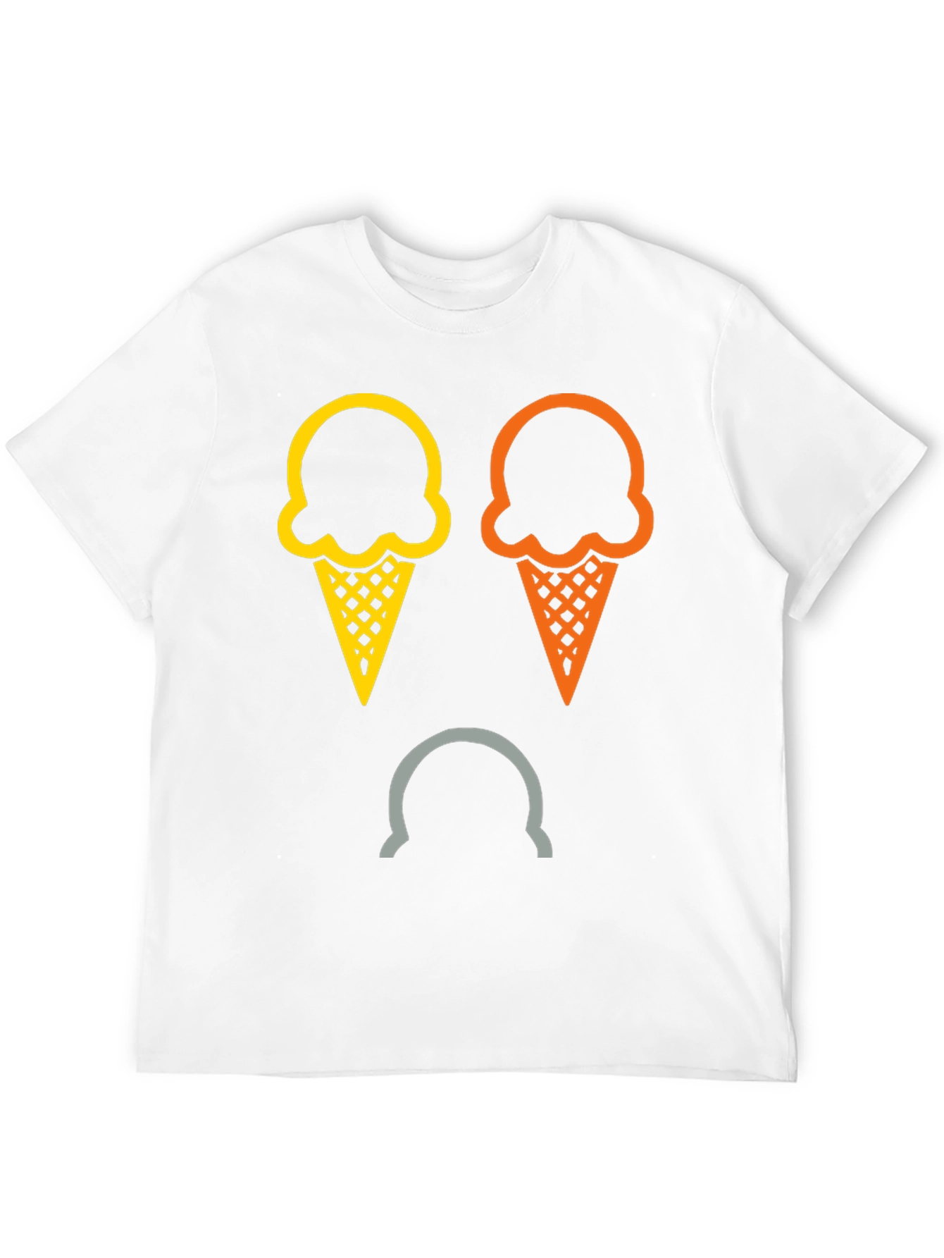 Camiseta Negra con Diseño de Helados Tristes