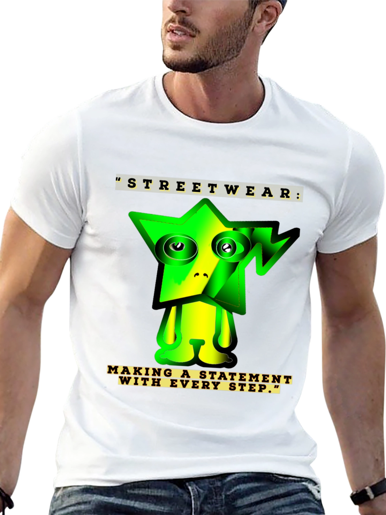 Camiseta Negra con Diseño Gráfico Abstracto