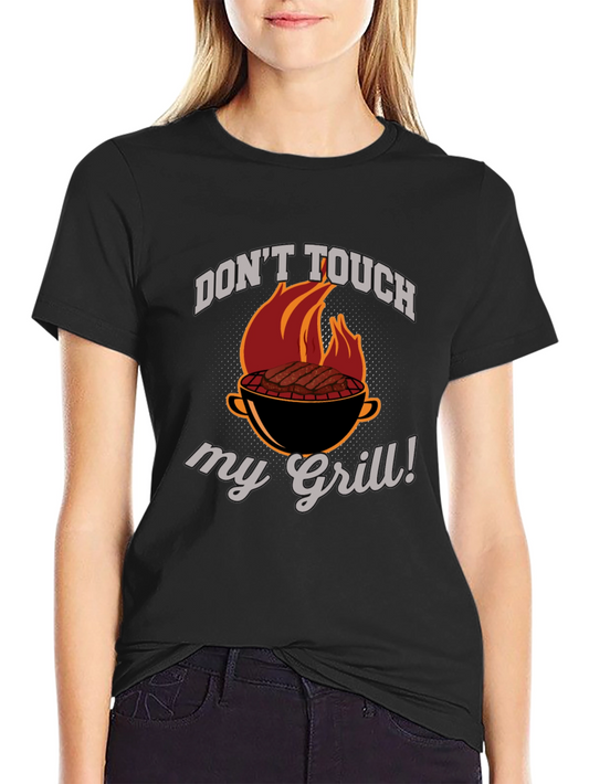 Camiseta Negra No Toques Mi Parrilla para Barbacoa