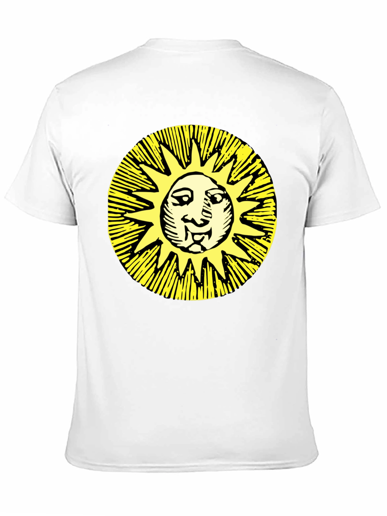 Camiseta Negra con Sol Amarillo Estampado