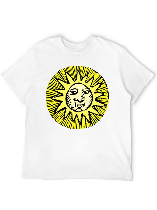 Camiseta Negra con Sol Amarillo Estampado