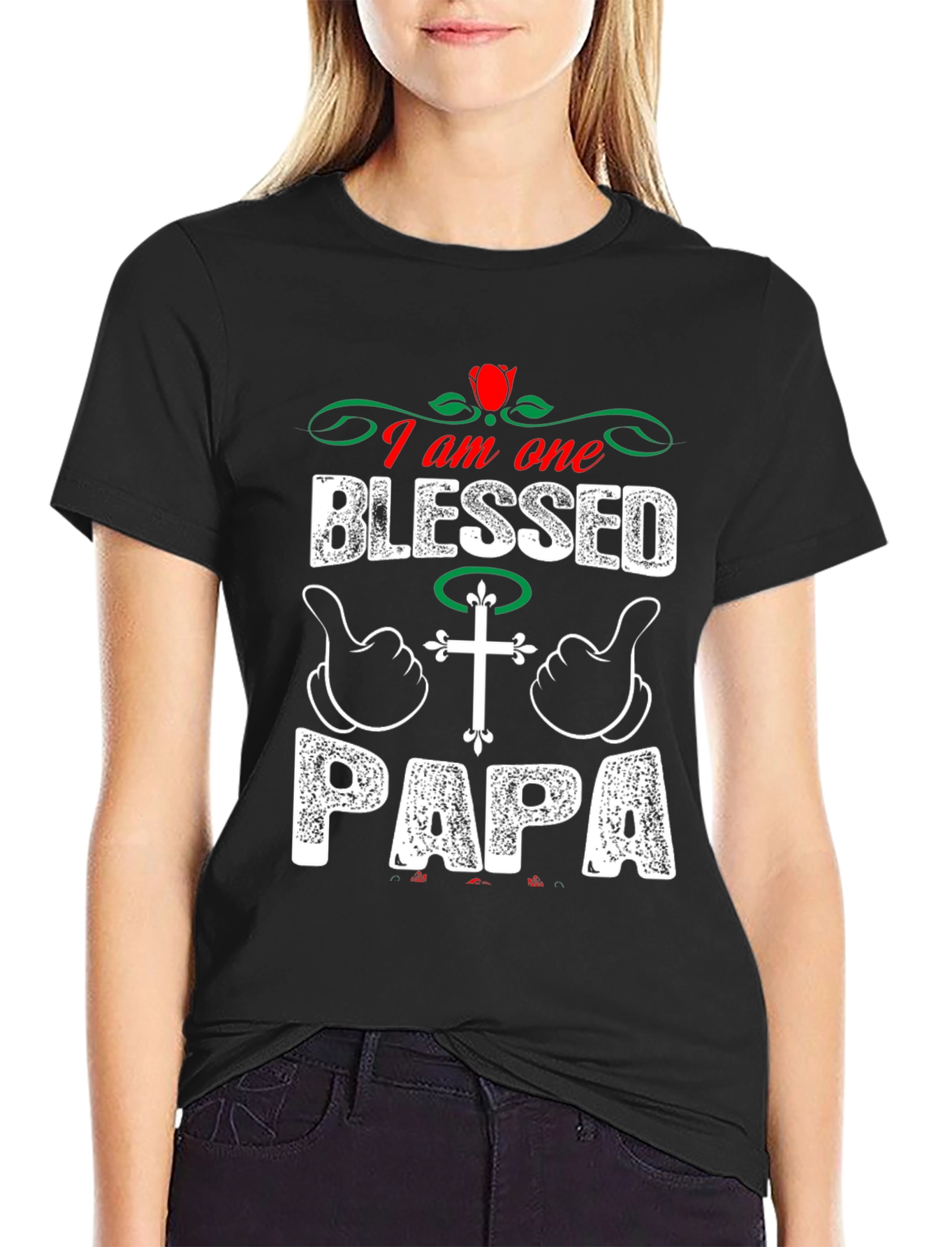Camiseta Negra Bendecido Papá