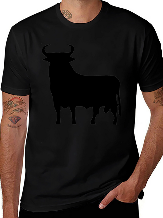 Camiseta Negra con Silueta de Toro