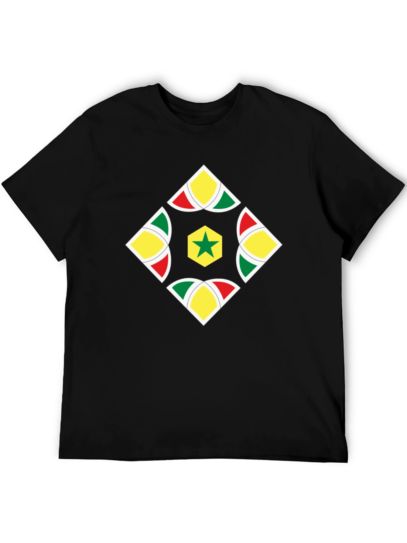 Camiseta Negra con Diseño Senegalés