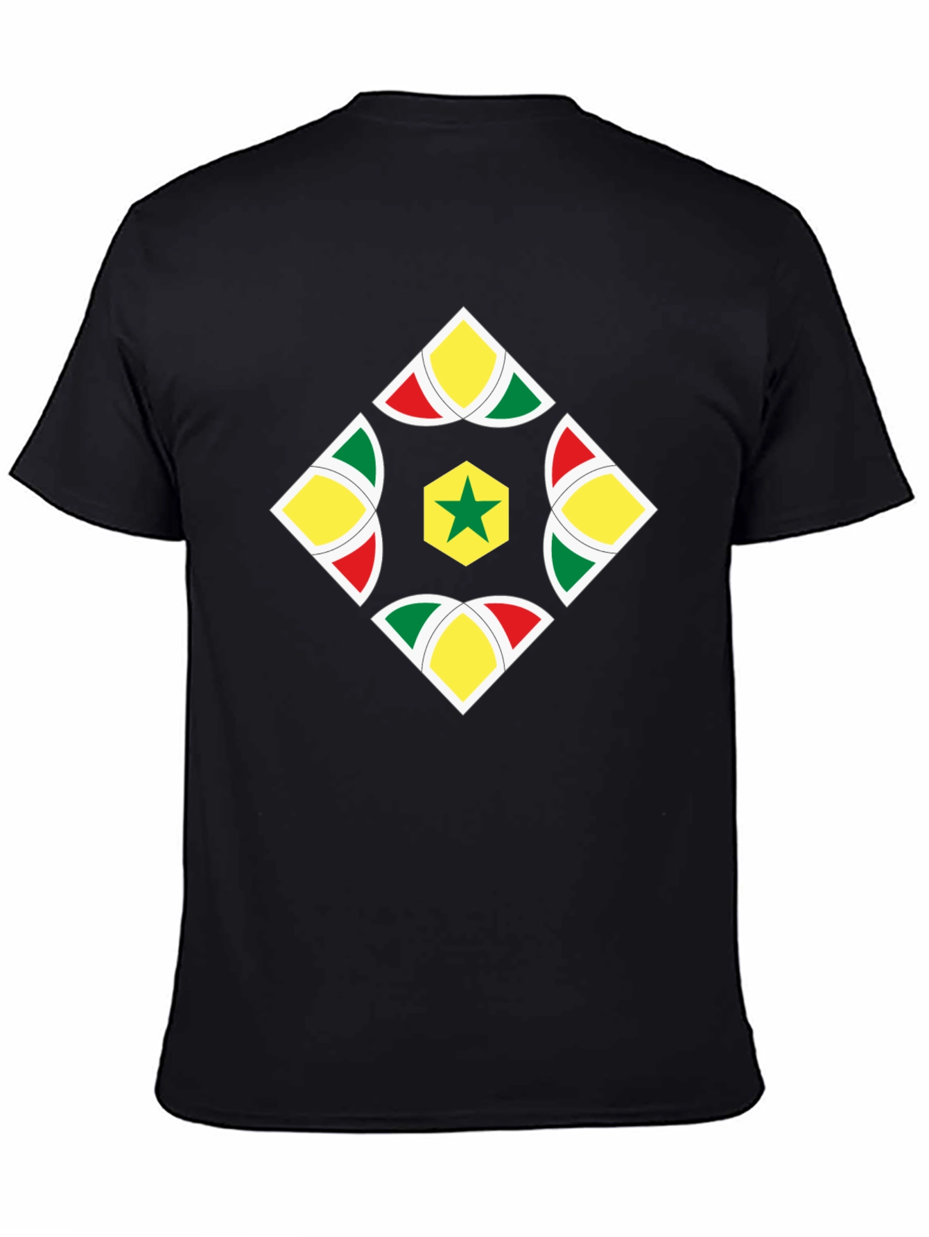 Camiseta Negra con Diseño Senegalés