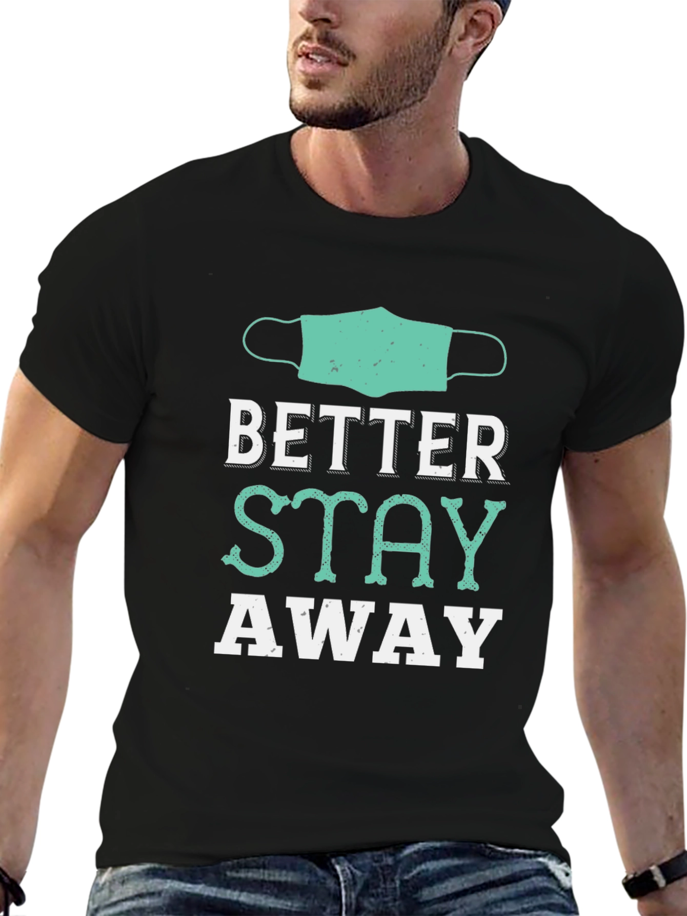 Camiseta Negra Mejor Mantente Alejado