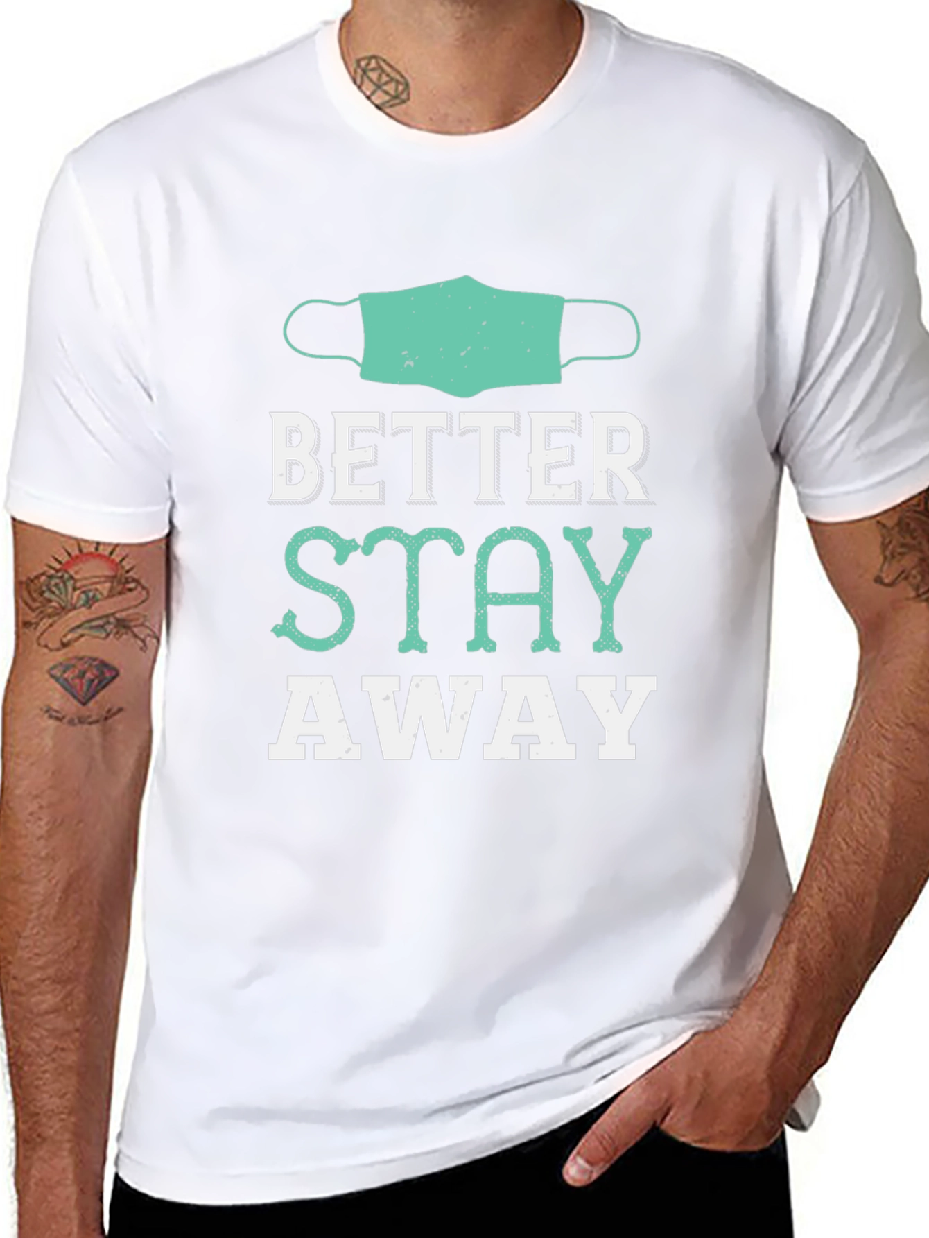 Camiseta Negra Mejor Mantente Alejado