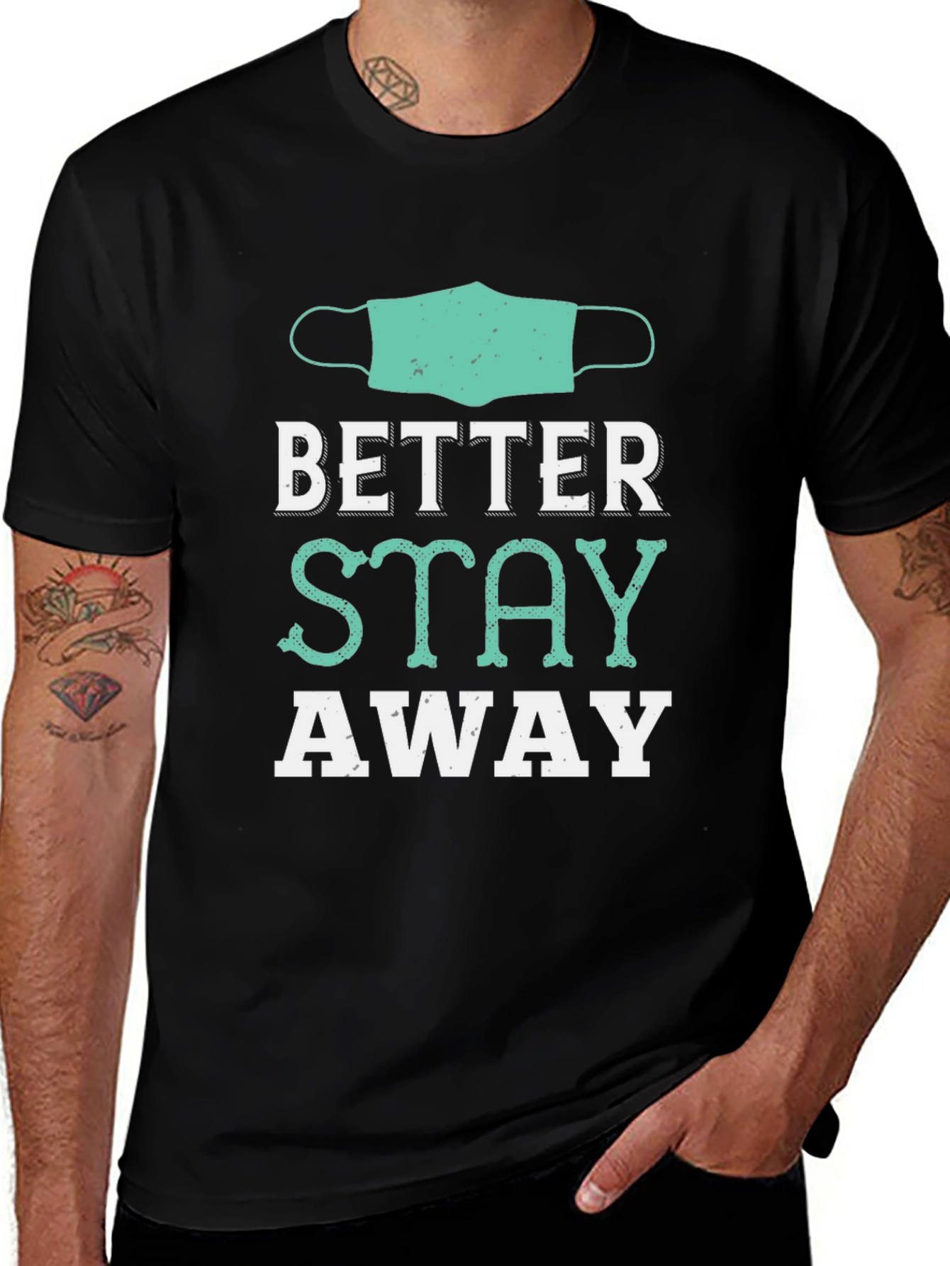Camiseta Negra Mejor Mantente Alejado