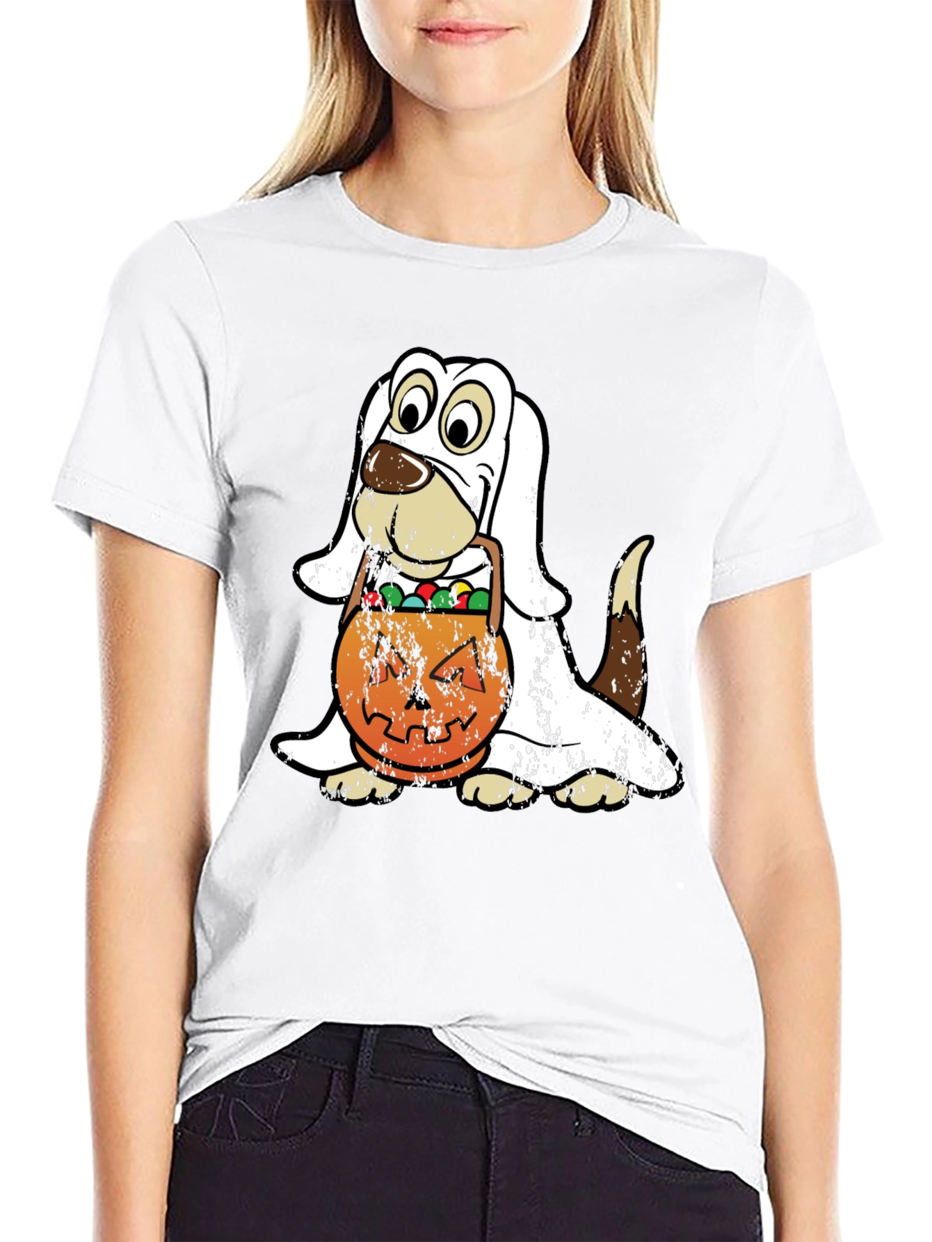 Camiseta Halloween Perro Disfraz Fantasma