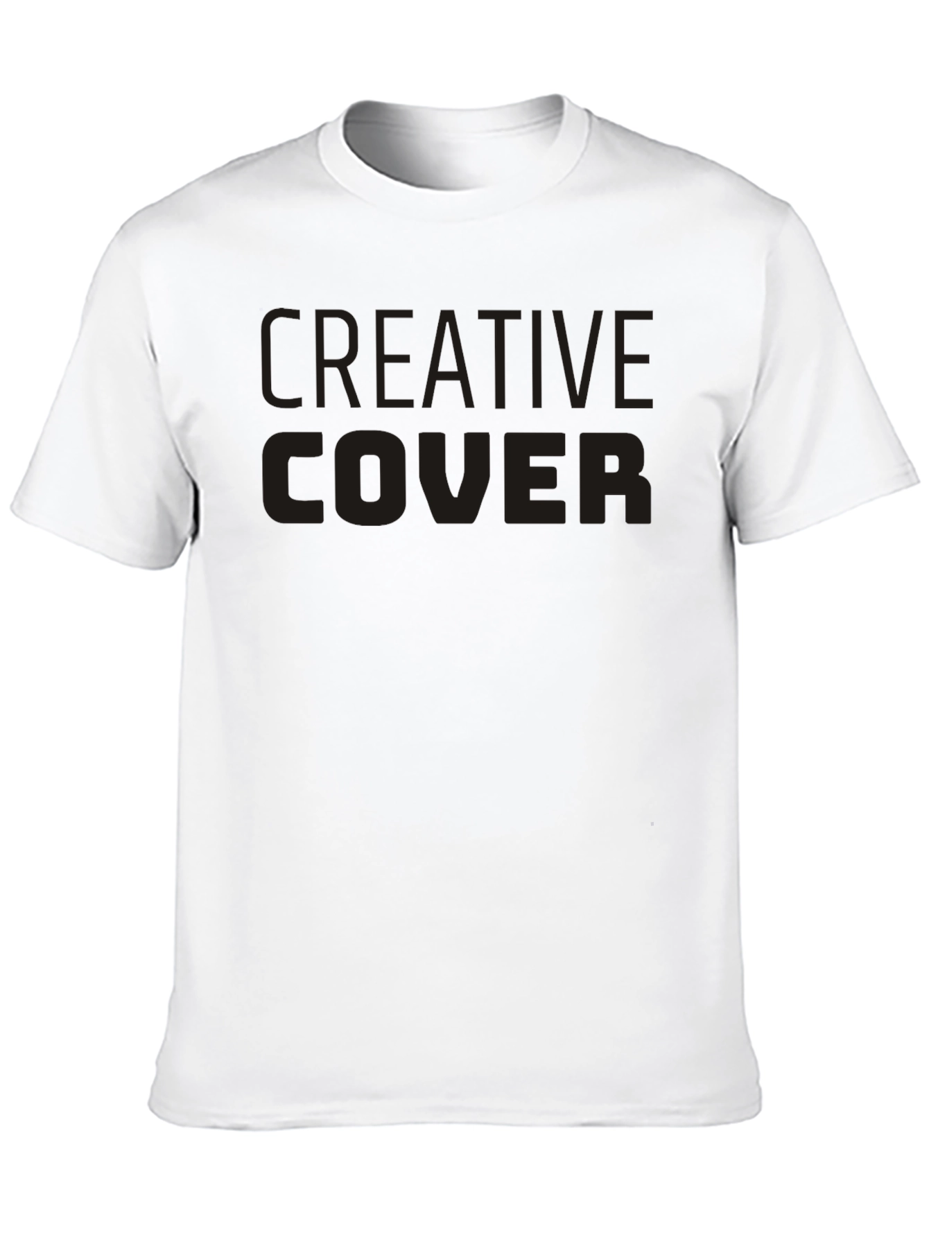 Camiseta Negra Creative Cover Algodón Cómoda Casual