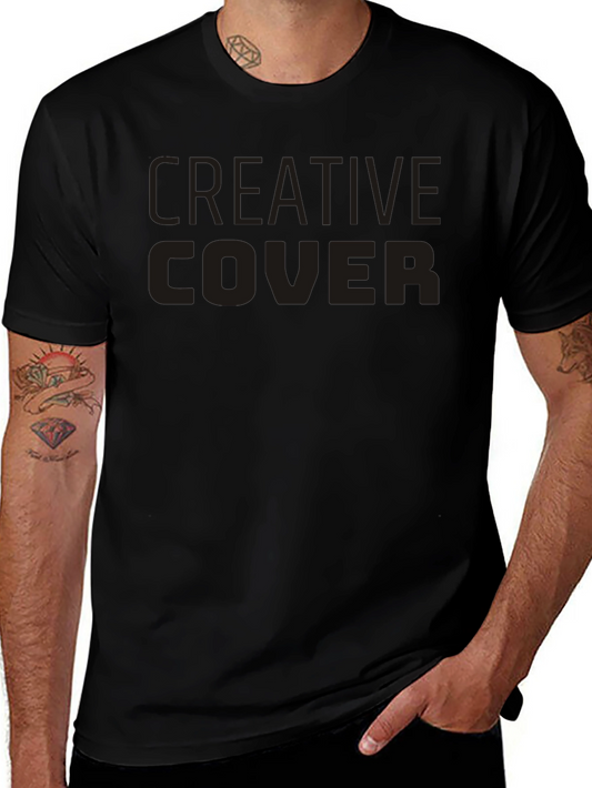 Camiseta Negra Creative Cover Algodón Cómoda Casual