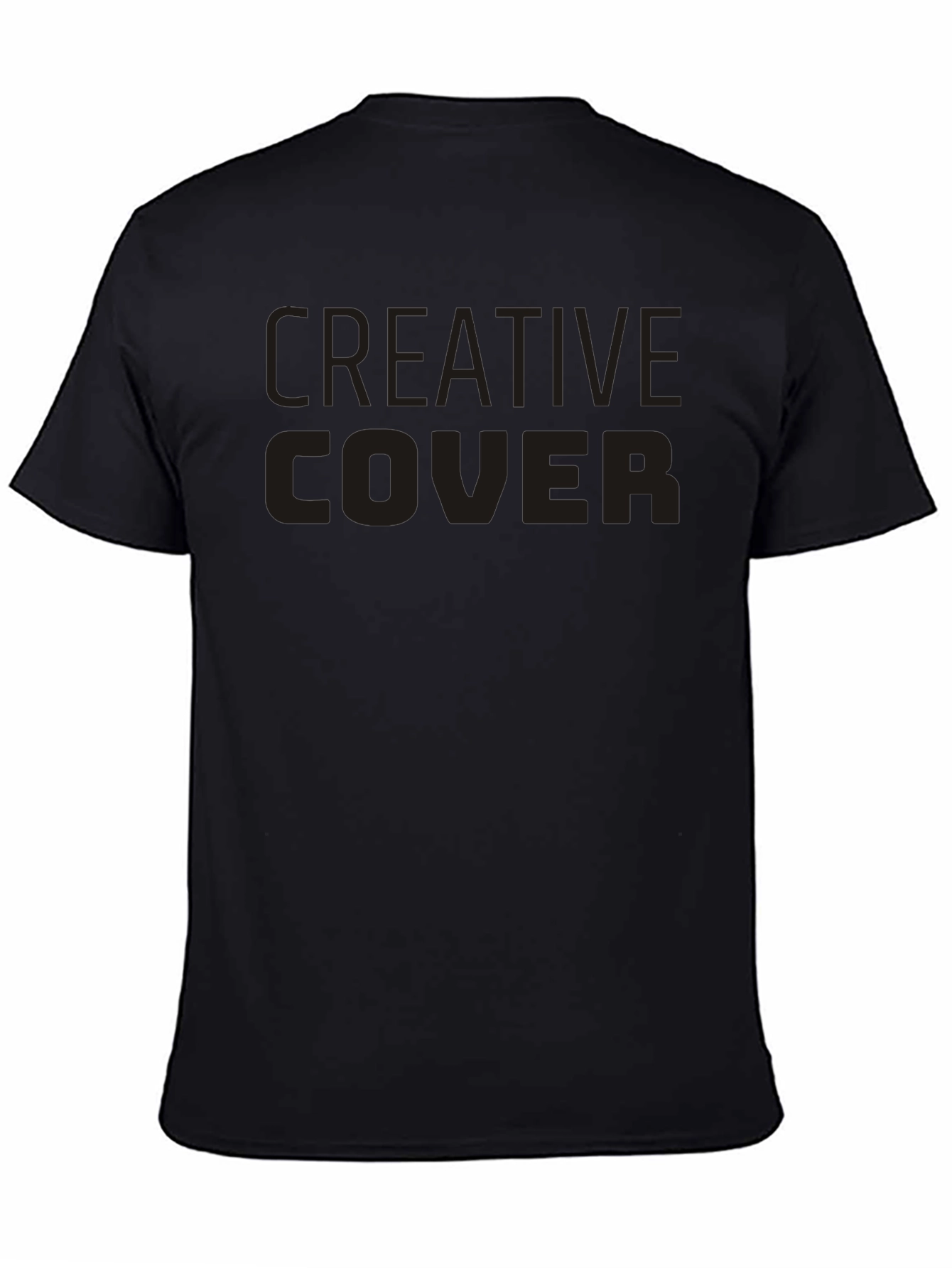 Camiseta Negra Creative Cover Algodón Cómoda Casual