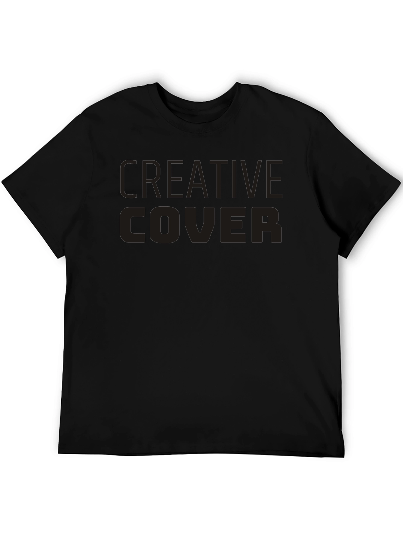 Camiseta Negra Creative Cover Algodón Cómoda Casual