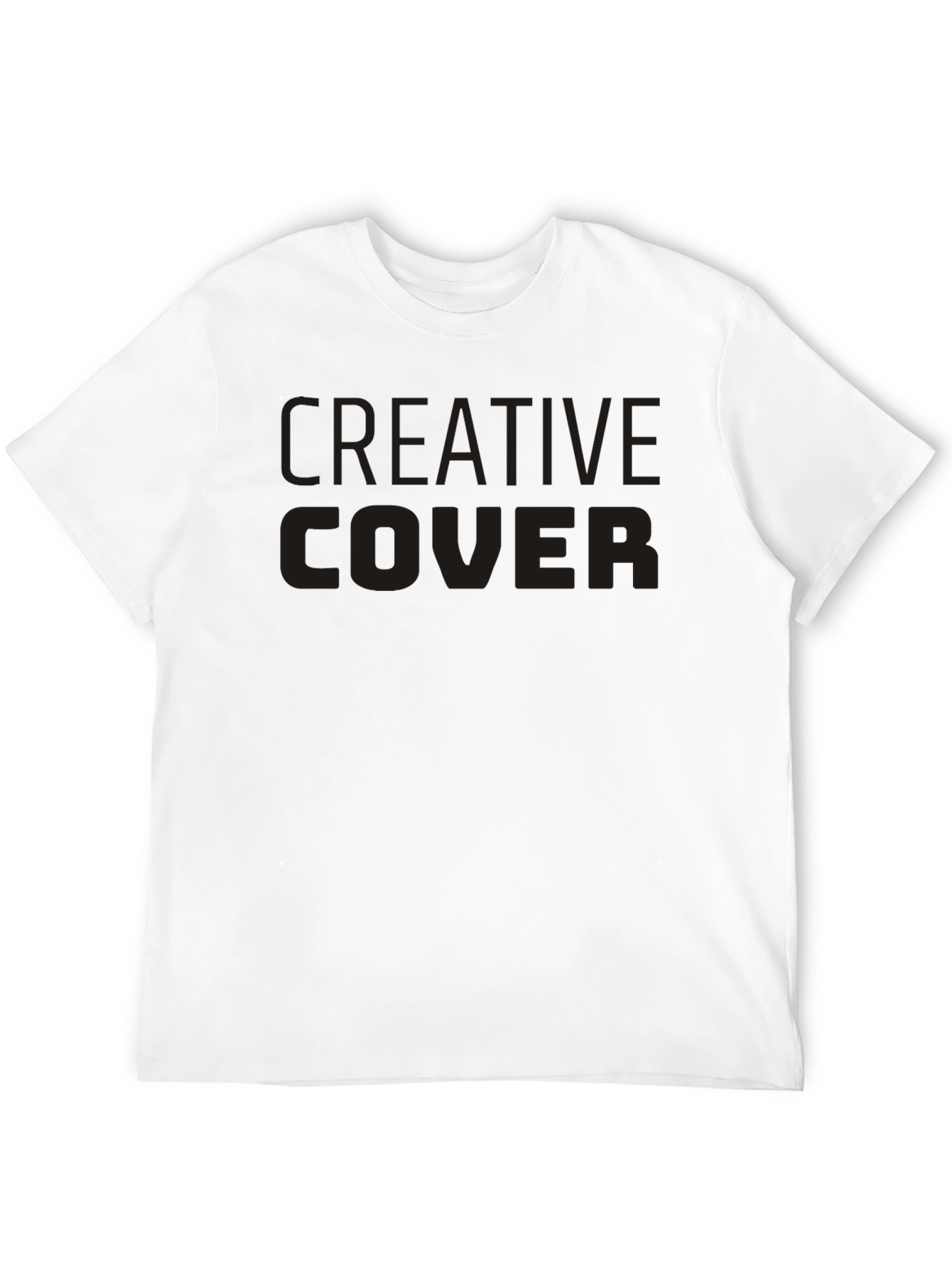 Camiseta Negra Creative Cover Algodón Cómoda Casual