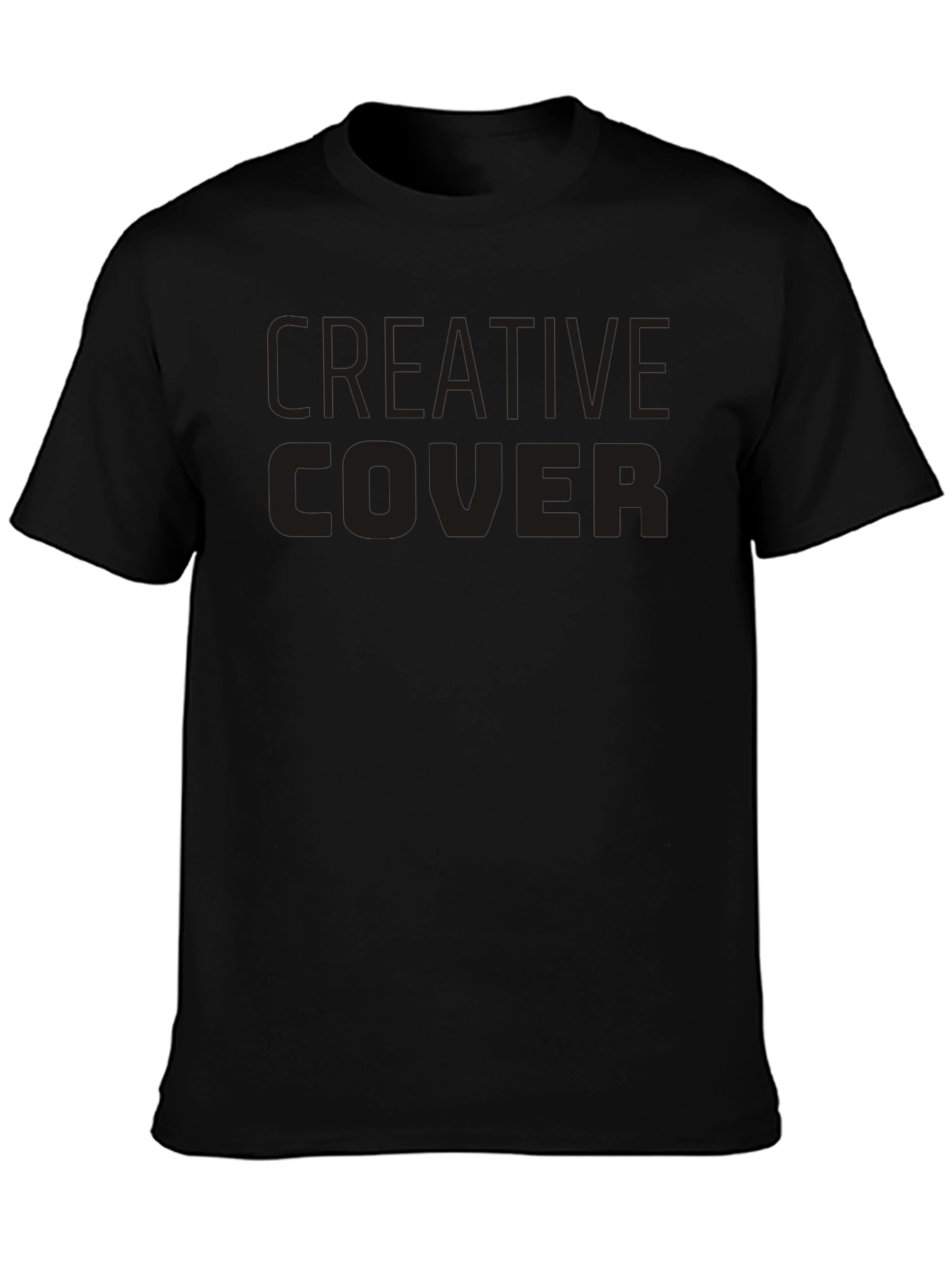 Camiseta Negra Creative Cover Algodón Cómoda Casual