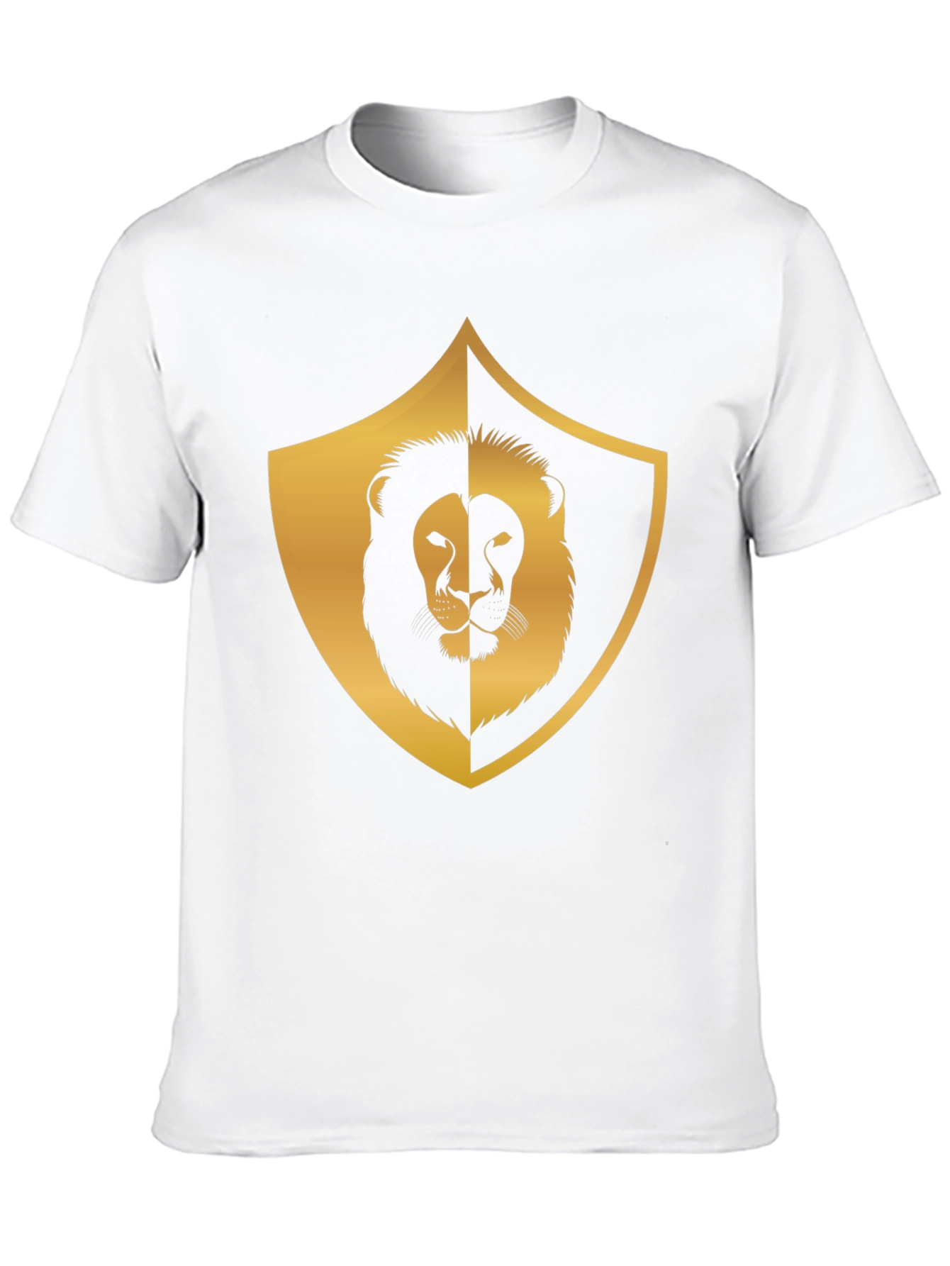 Camiseta Negra con Diseño de León Dorado