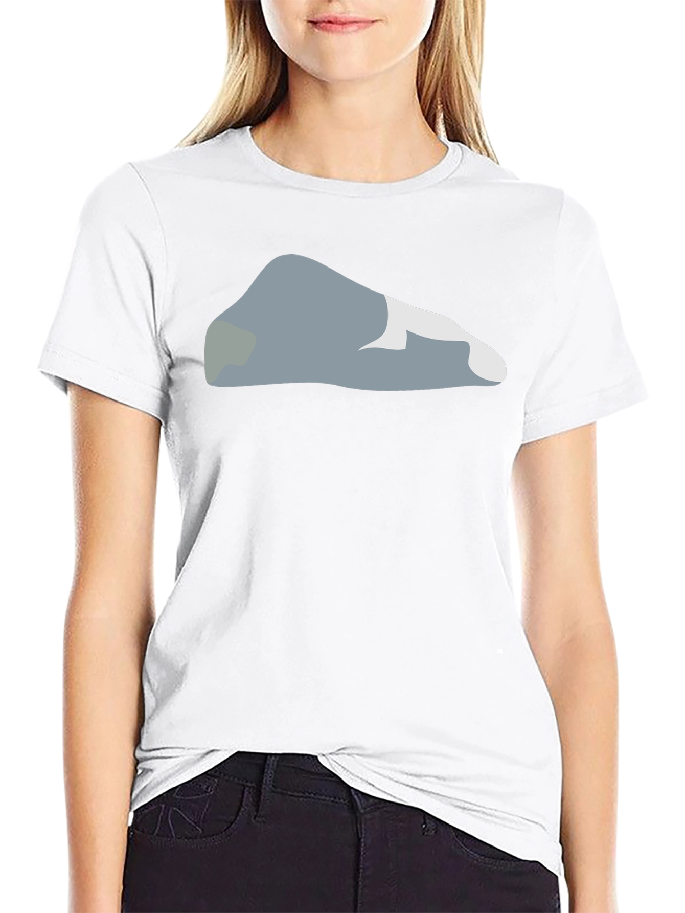 Camiseta Negra con Diseño Abstracto de Roca
