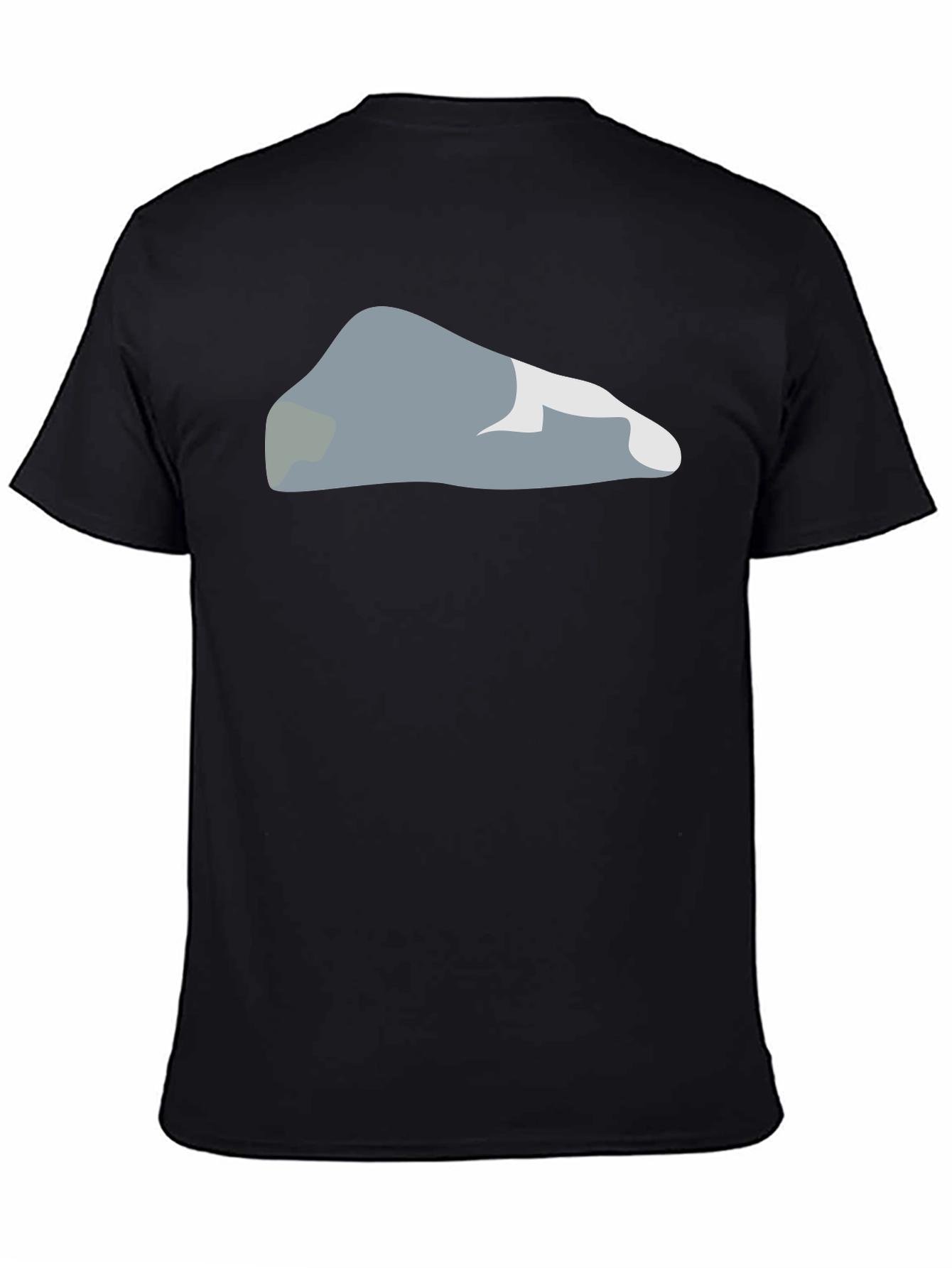 Camiseta Negra con Diseño Abstracto de Roca