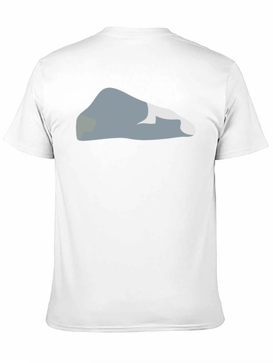 Camiseta Negra con Diseño Abstracto de Roca