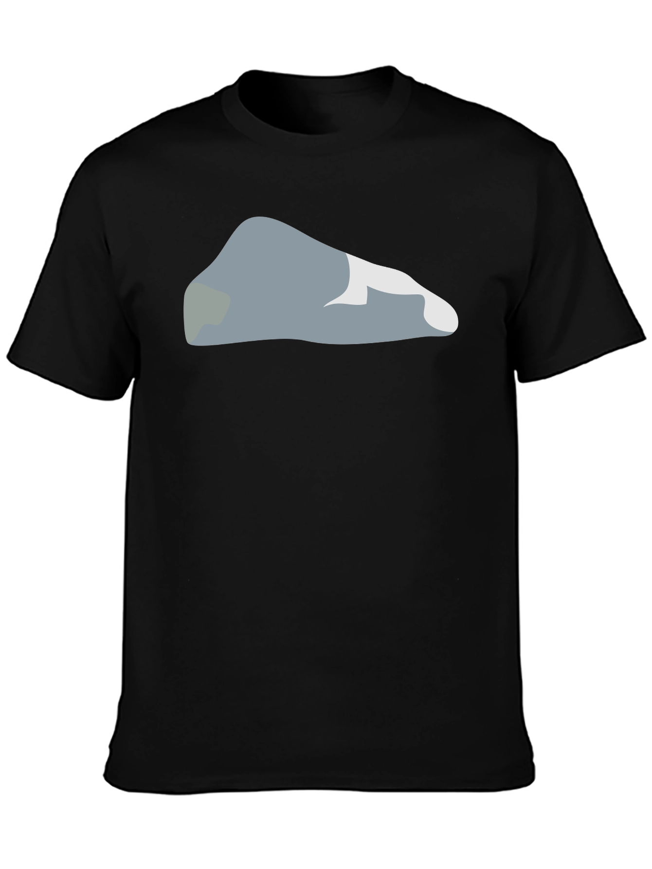 Camiseta Negra con Diseño Abstracto de Roca