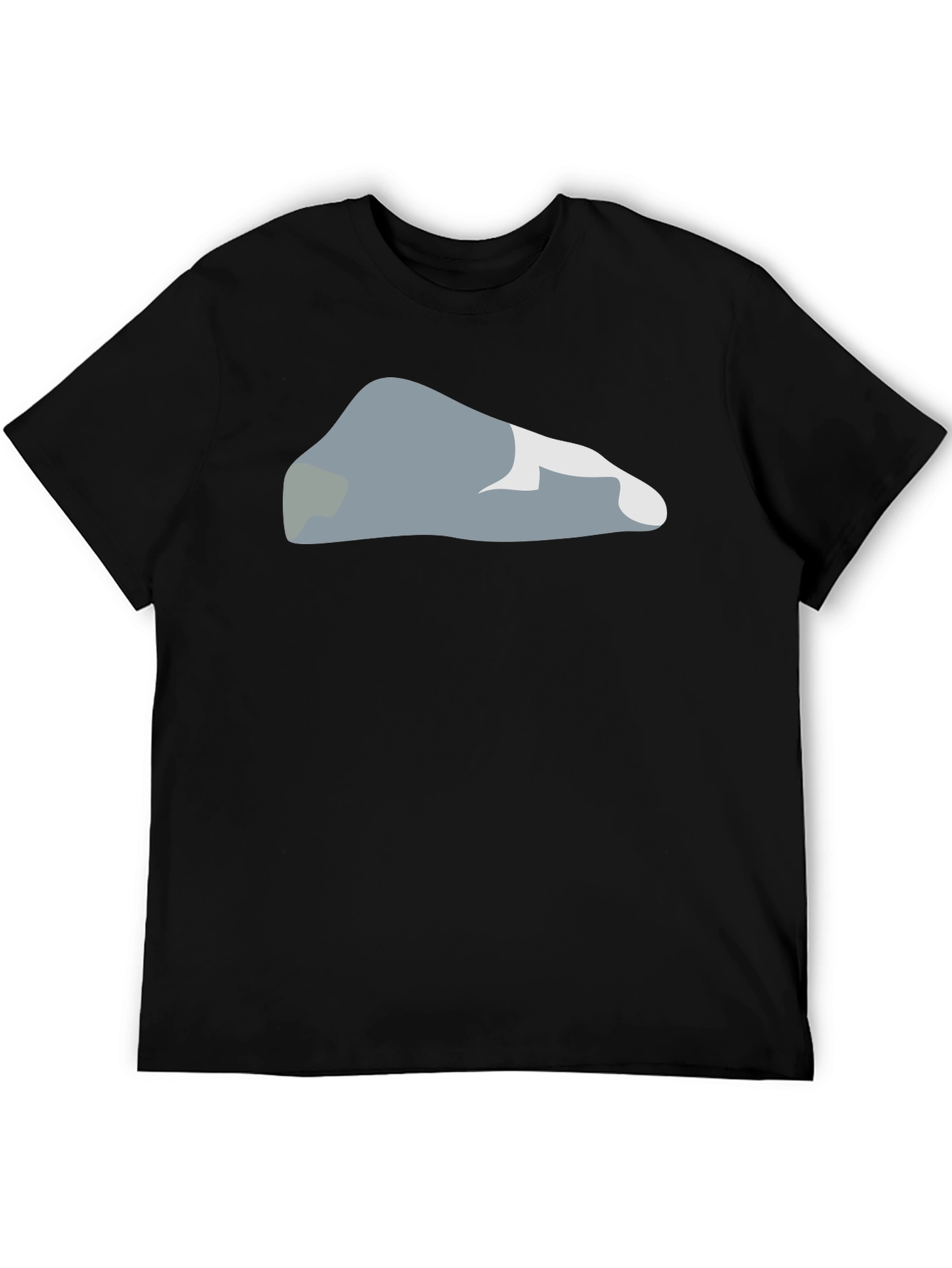 Camiseta Negra con Diseño Abstracto de Roca