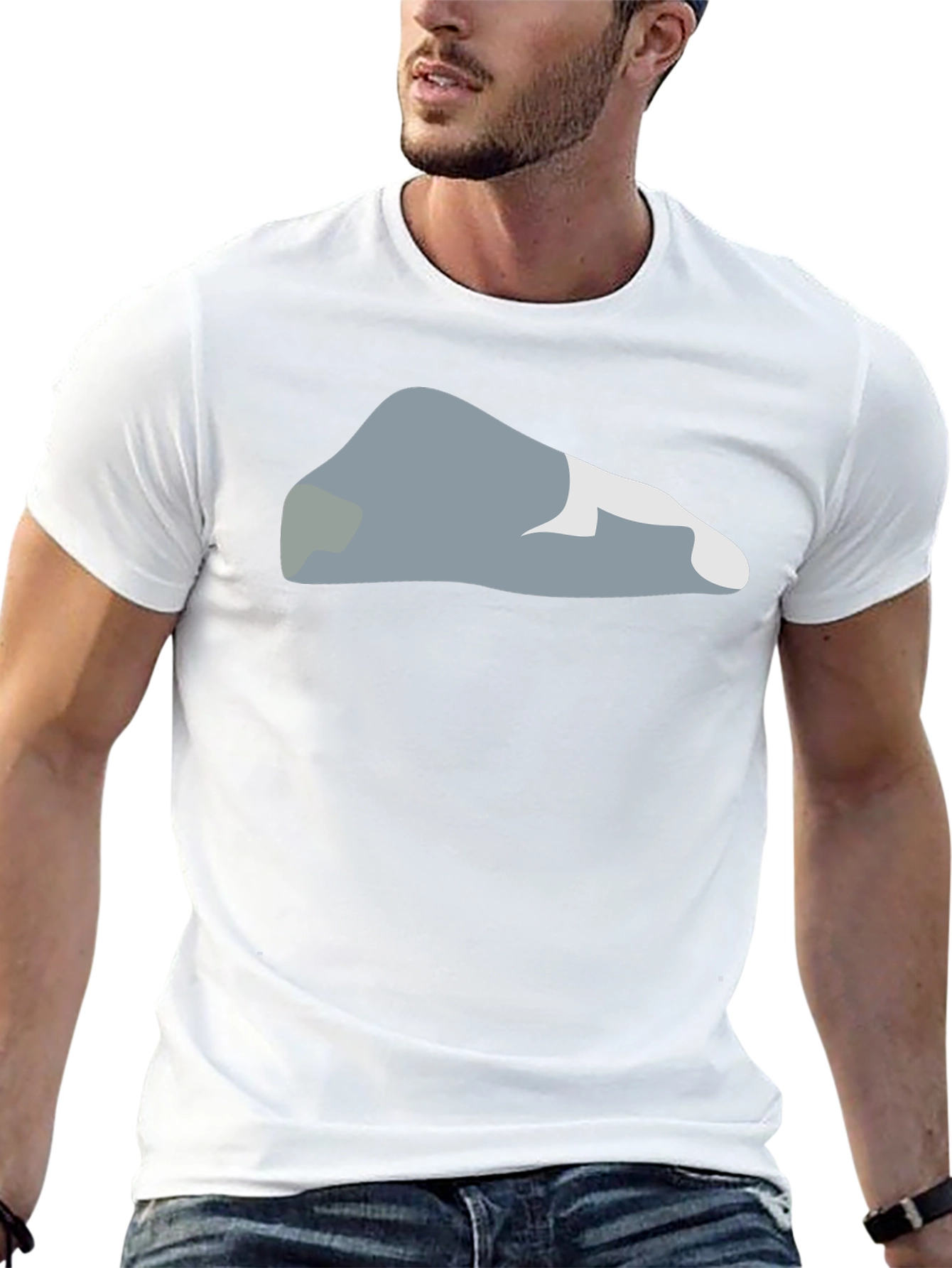 Camiseta Negra con Diseño Abstracto de Roca