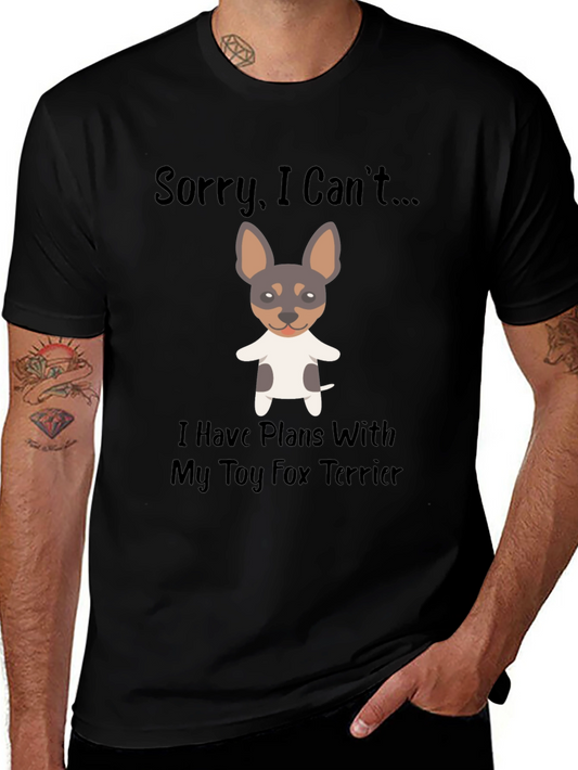 Camiseta Negra con Diseño de Toy Fox Terrier