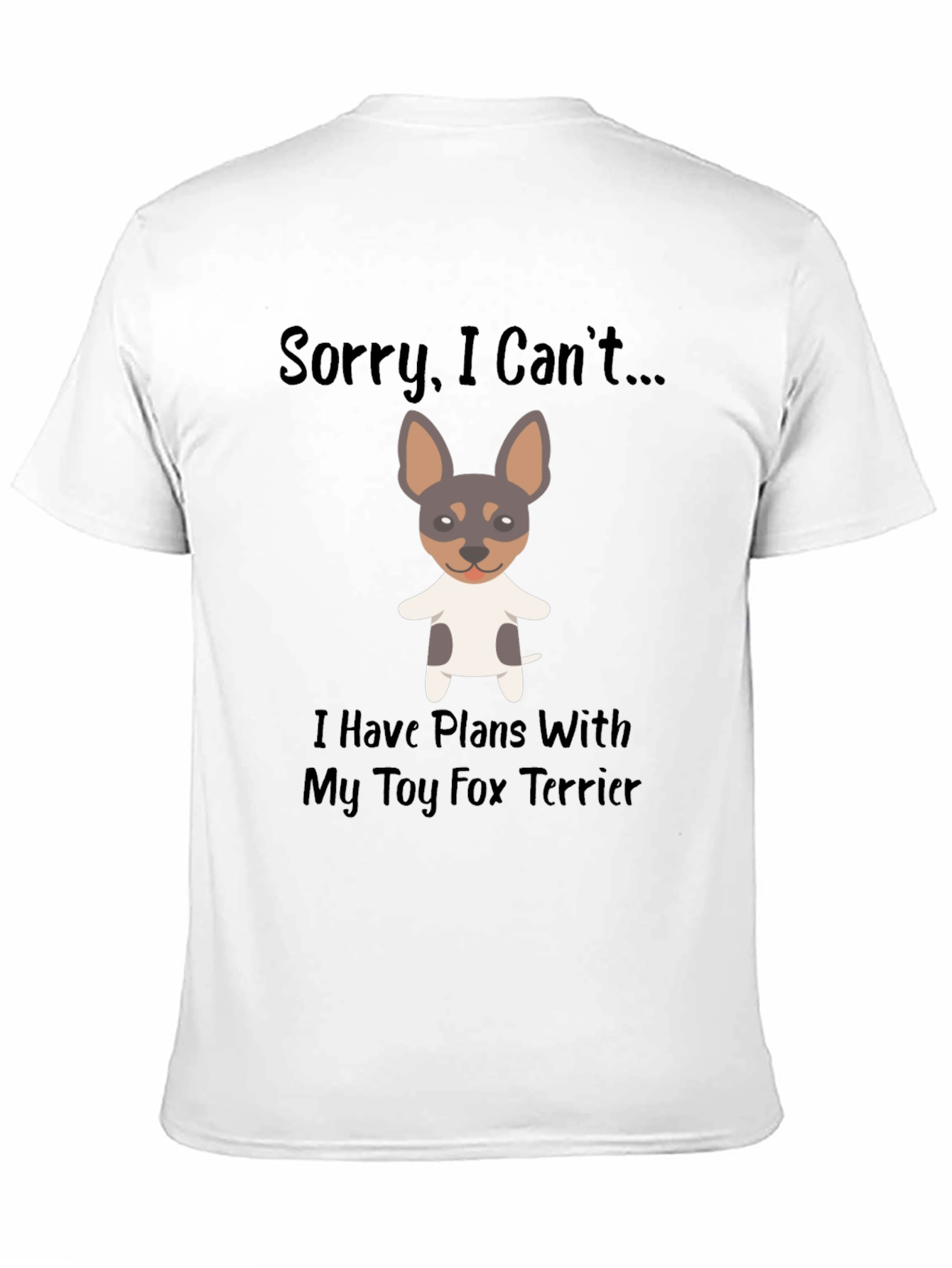 Camiseta Negra con Diseño de Toy Fox Terrier
