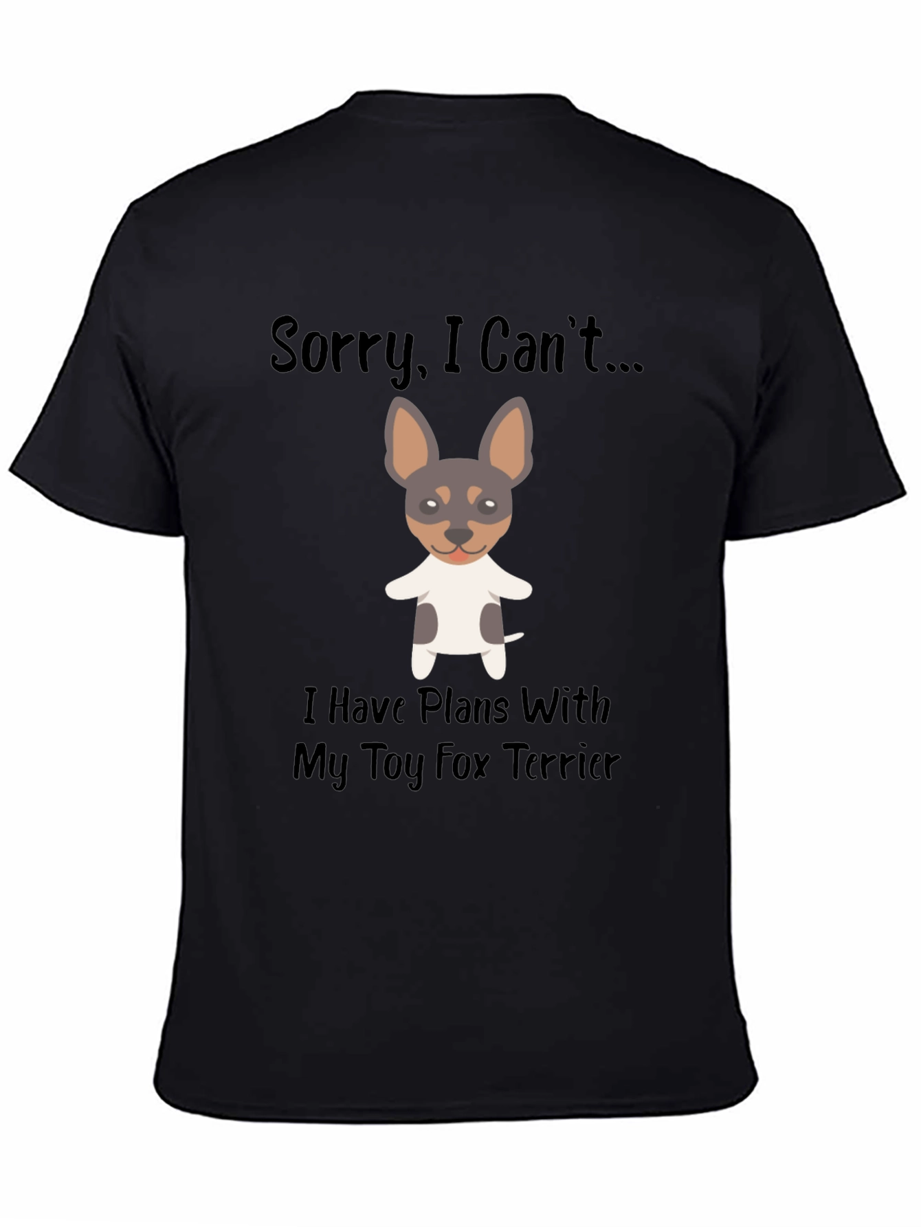 Camiseta Negra con Diseño de Toy Fox Terrier