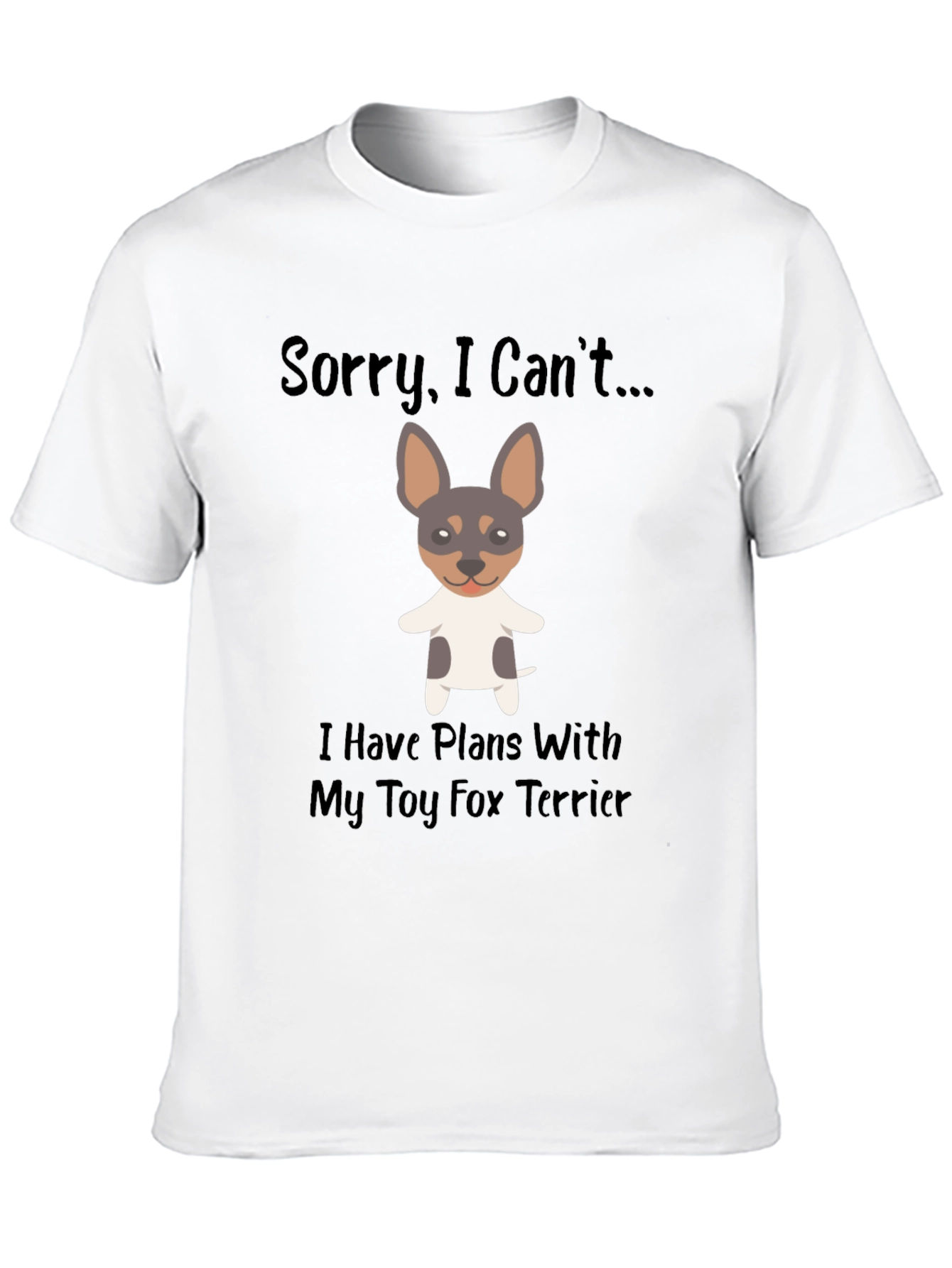 Camiseta Negra con Diseño de Toy Fox Terrier