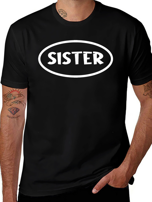 Camiseta Negra con Diseño Sister para Hombre