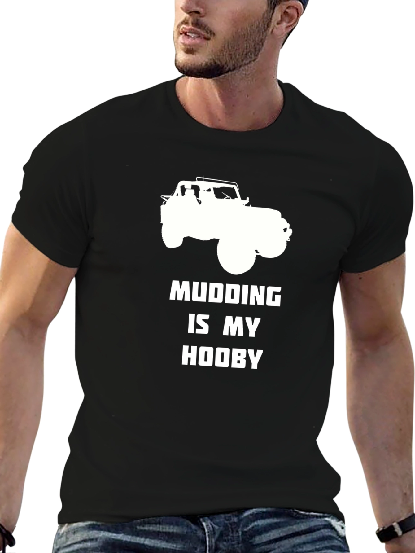 Camiseta Negra Mudding is My Hooby