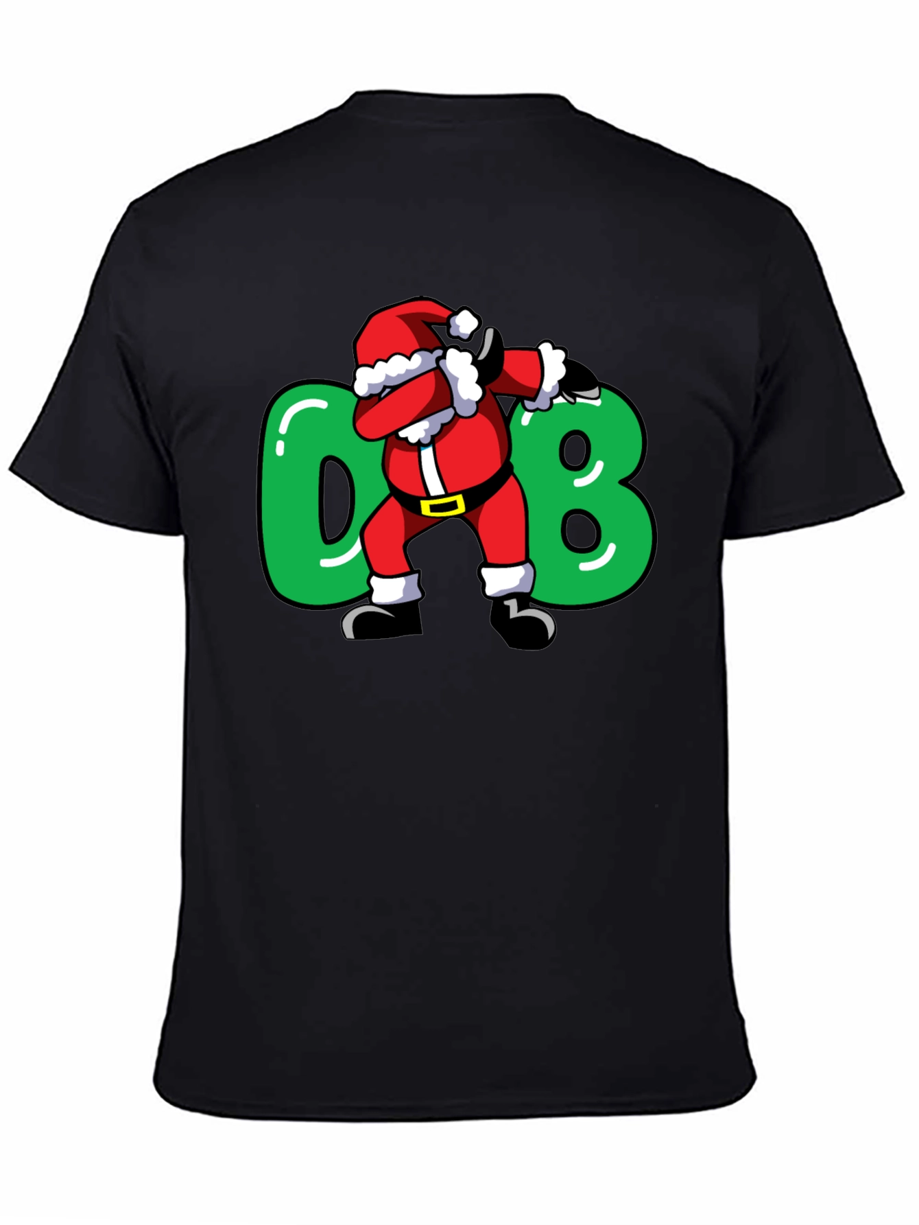 Camiseta Negra Navideña Santa Dab