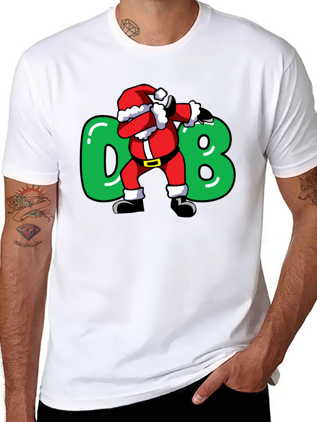 Camiseta Negra Navideña Santa Dab
