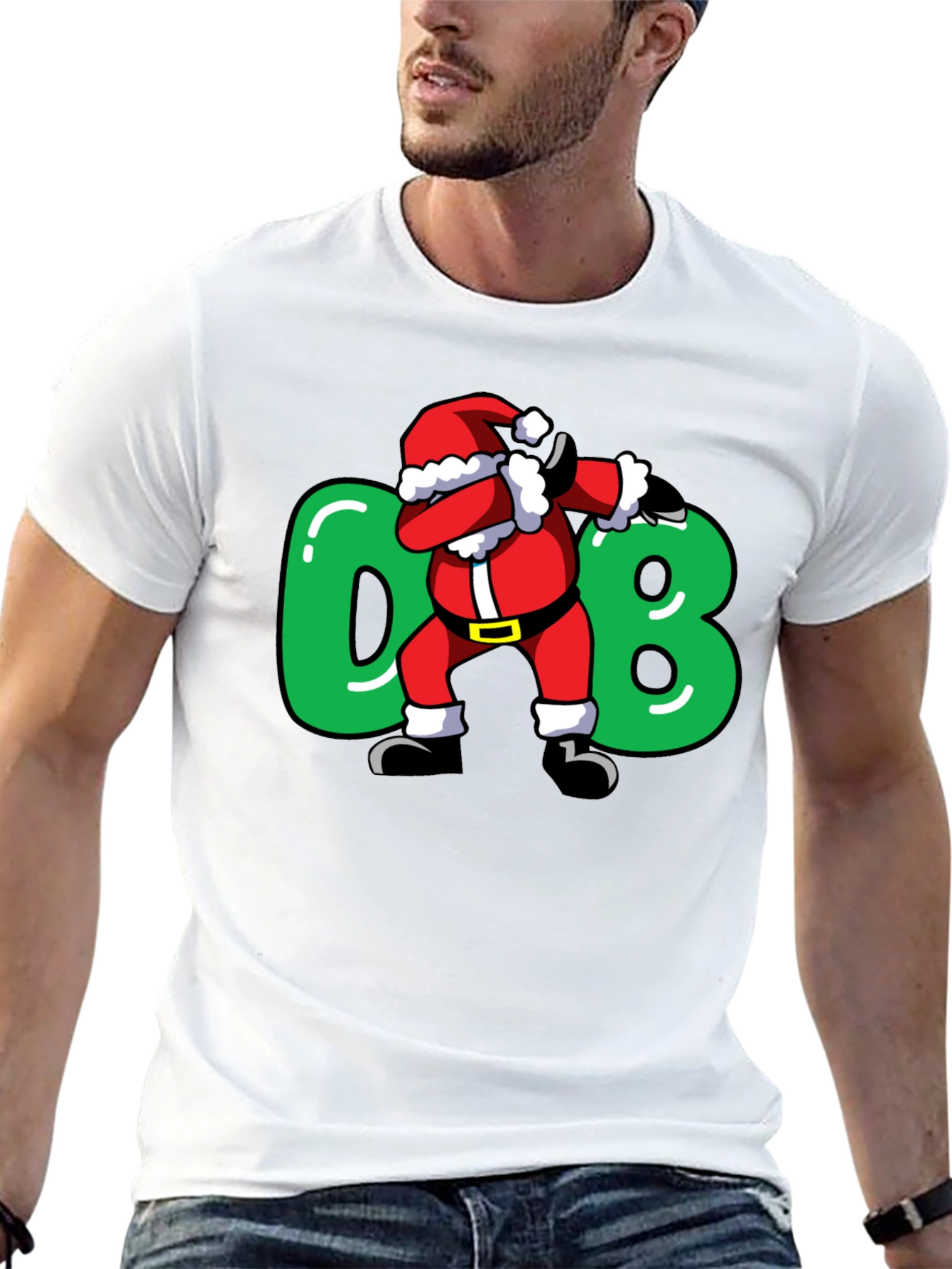 Camiseta Negra Navideña Santa Dab