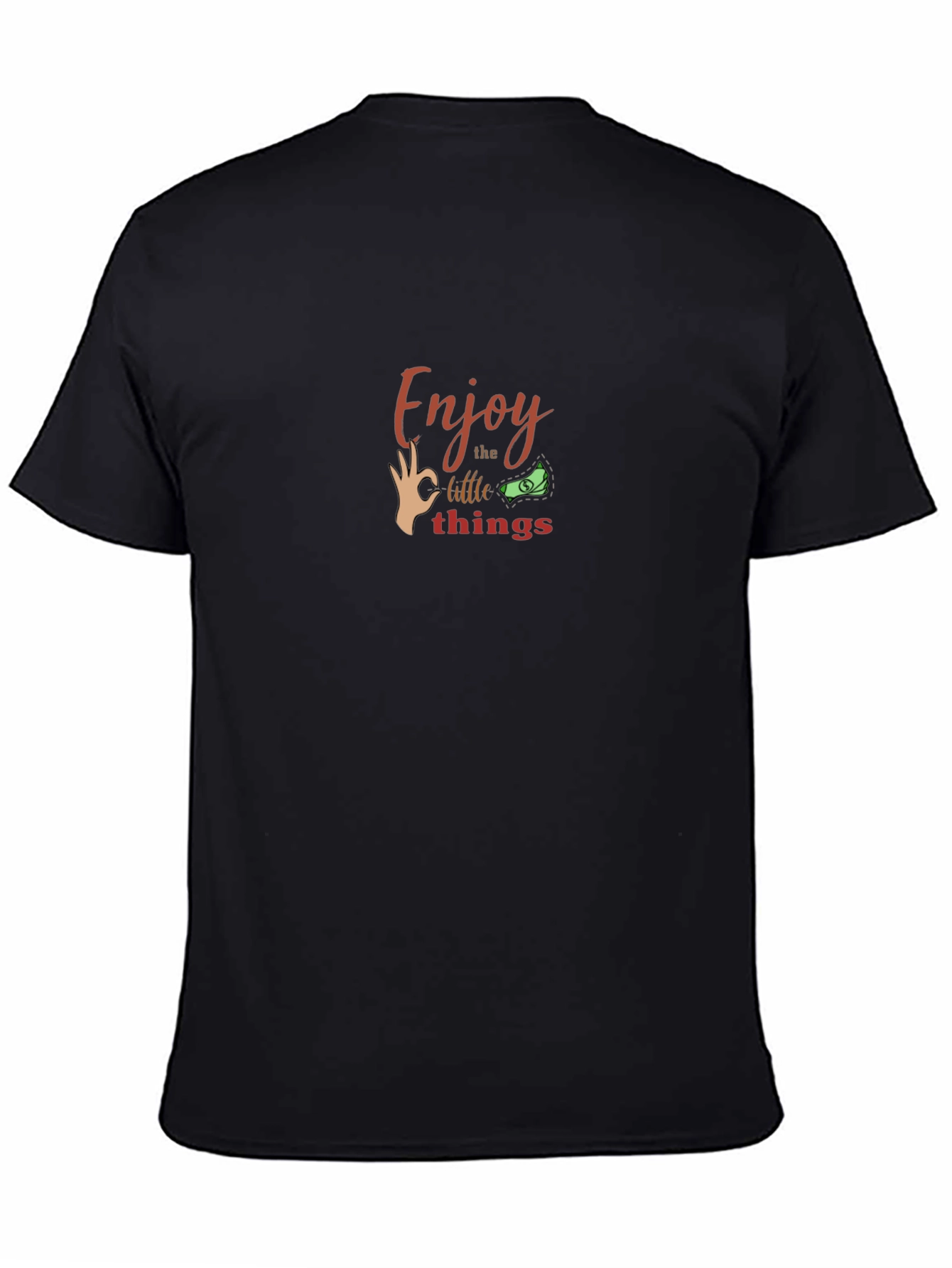 Camiseta Negra Hombre - Disfruta las Pequeñas Cosas