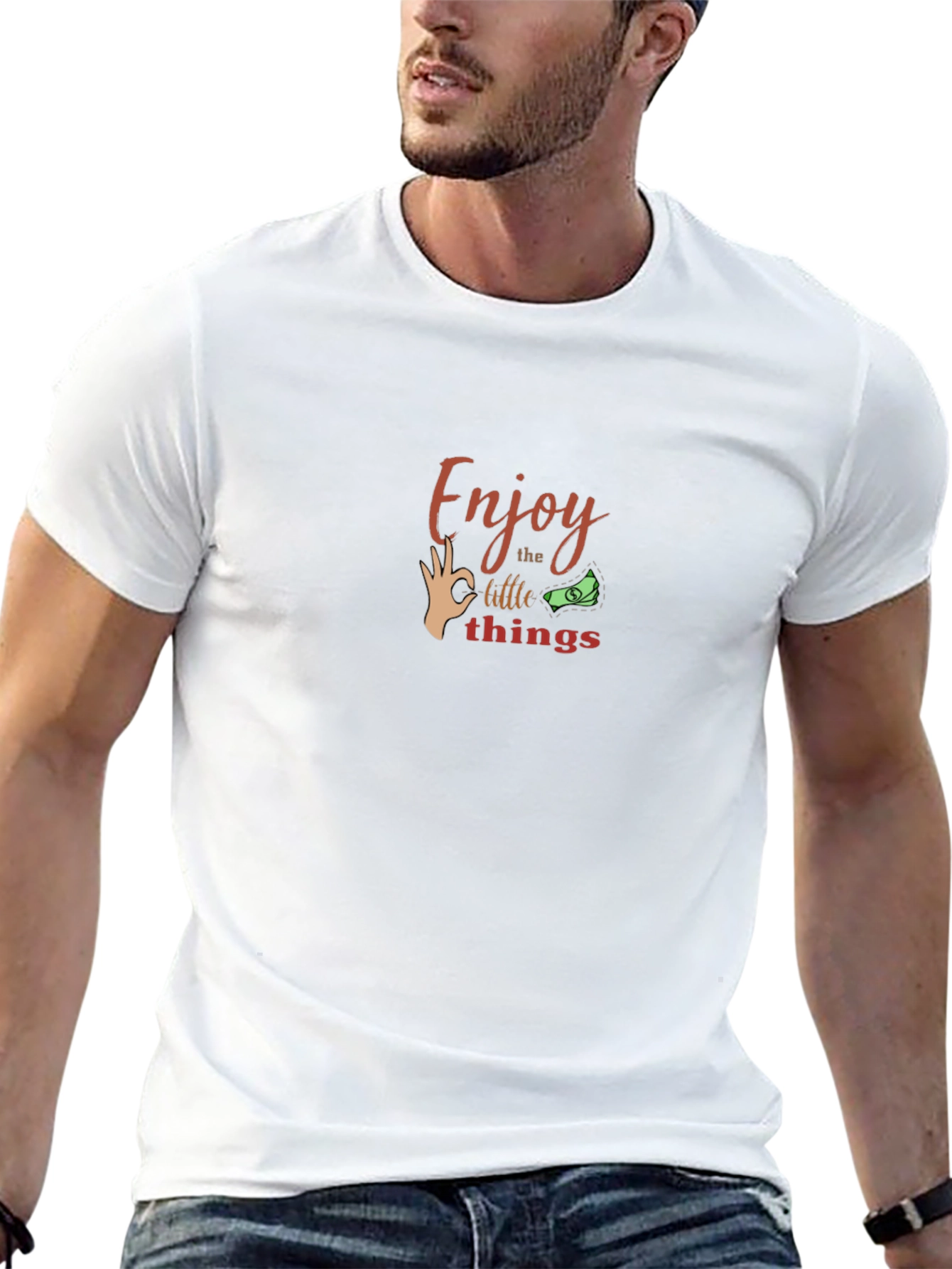 Camiseta Negra Hombre - Disfruta las Pequeñas Cosas