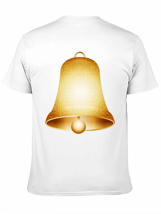 Camiseta Negra con Diseño de Campana Dorada
