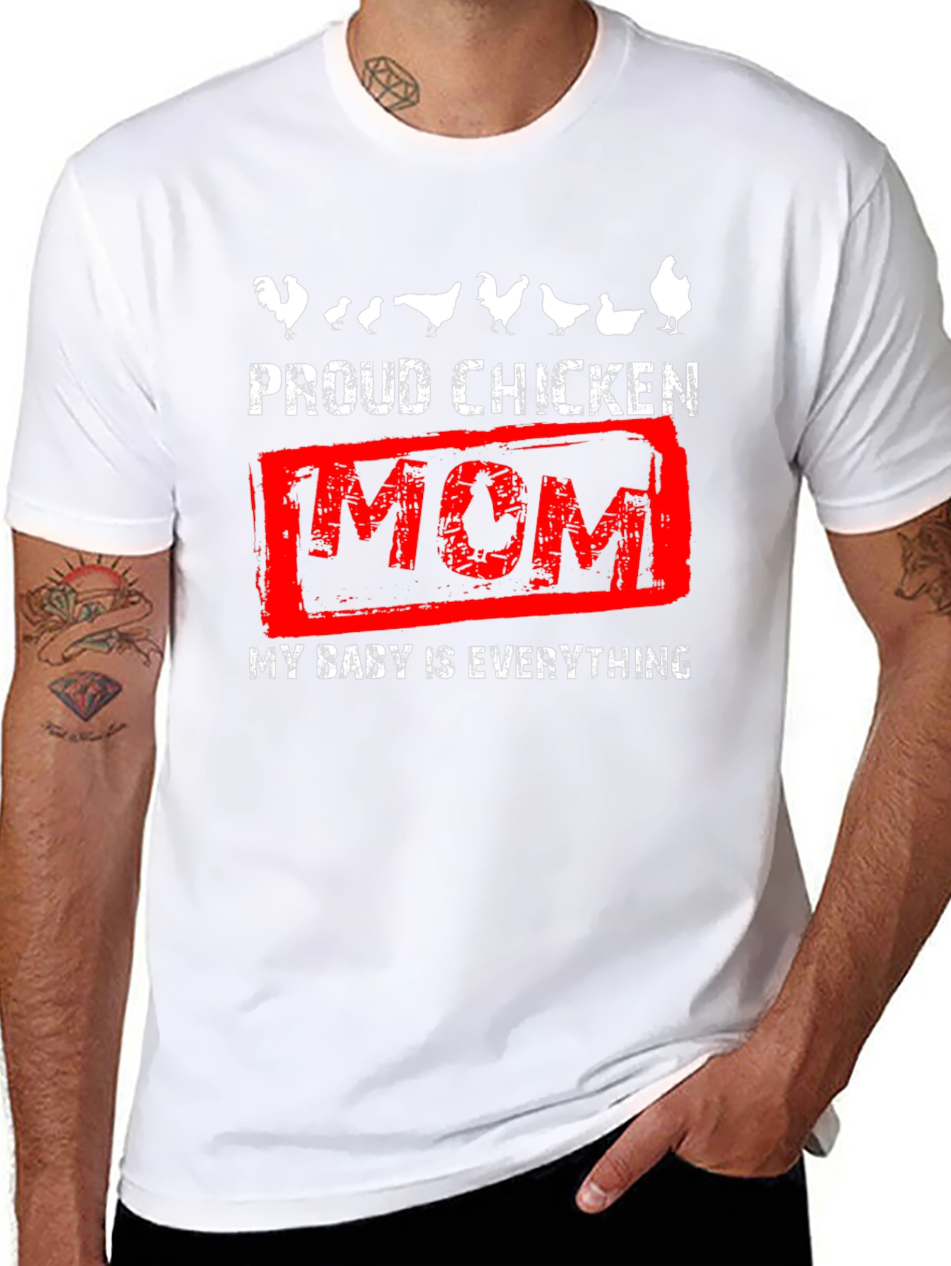 Camiseta Negra Proud Chicken Mom