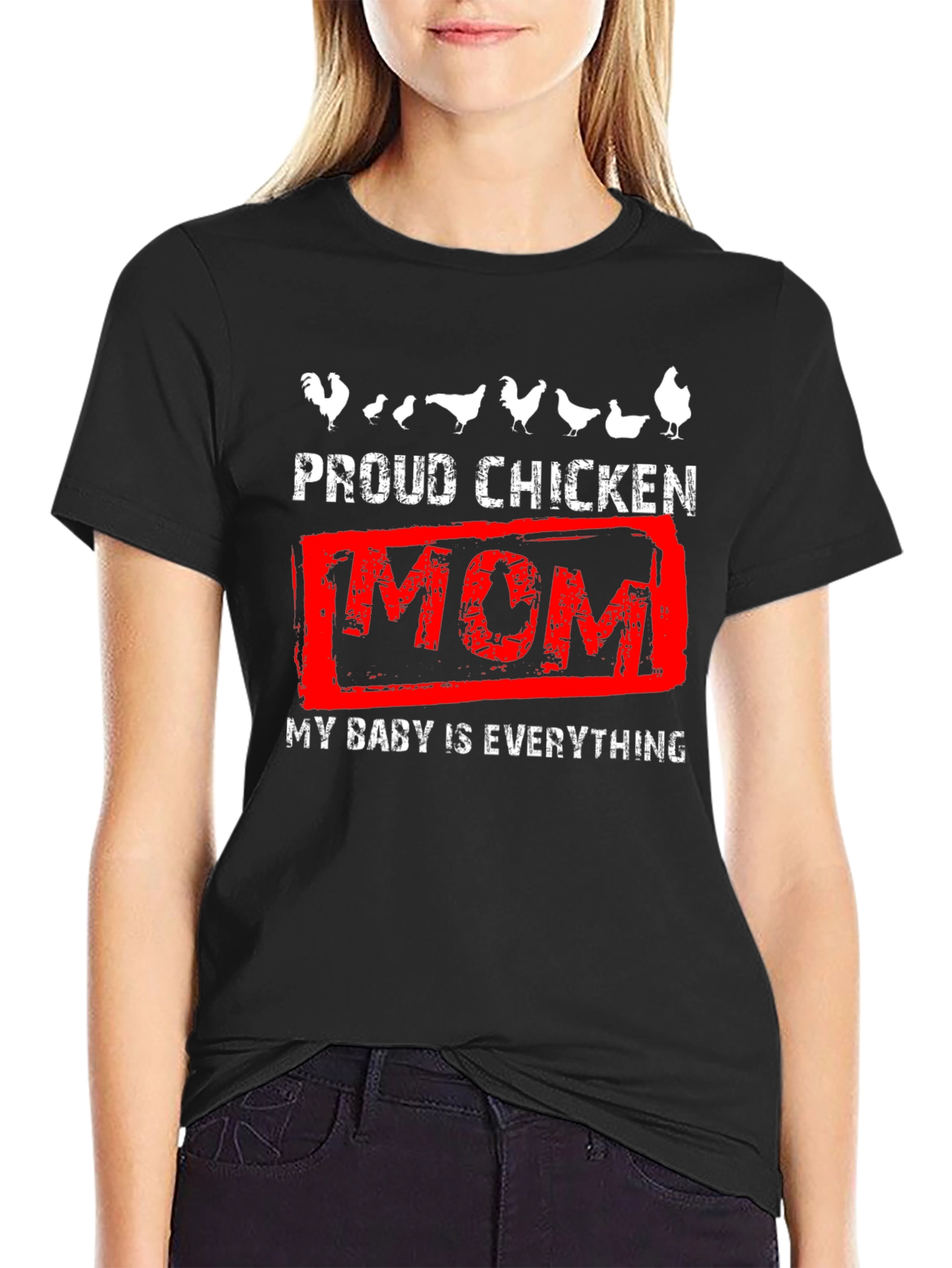 Camiseta Negra Proud Chicken Mom