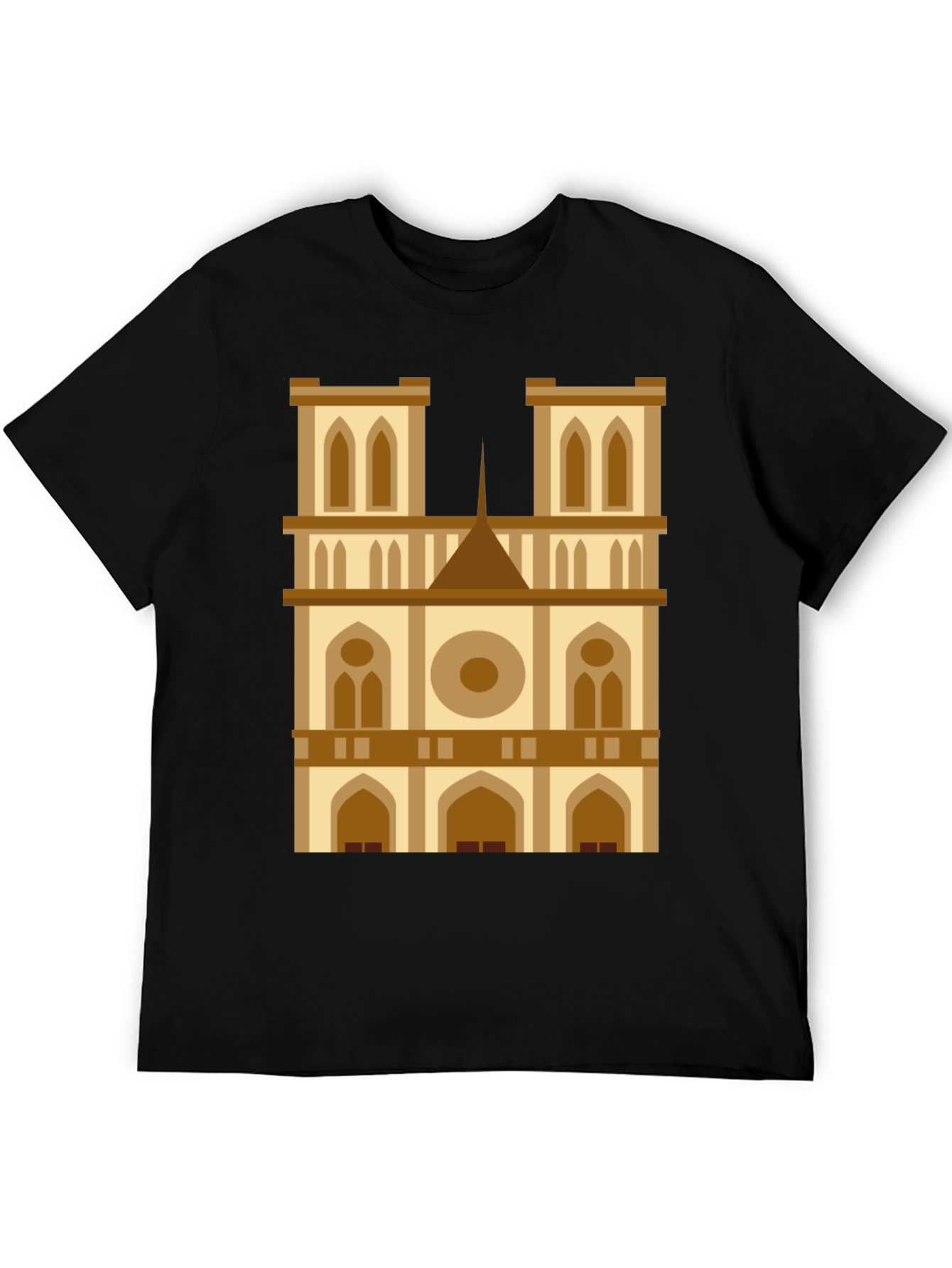 Camiseta Negra con Diseño de Catedral
